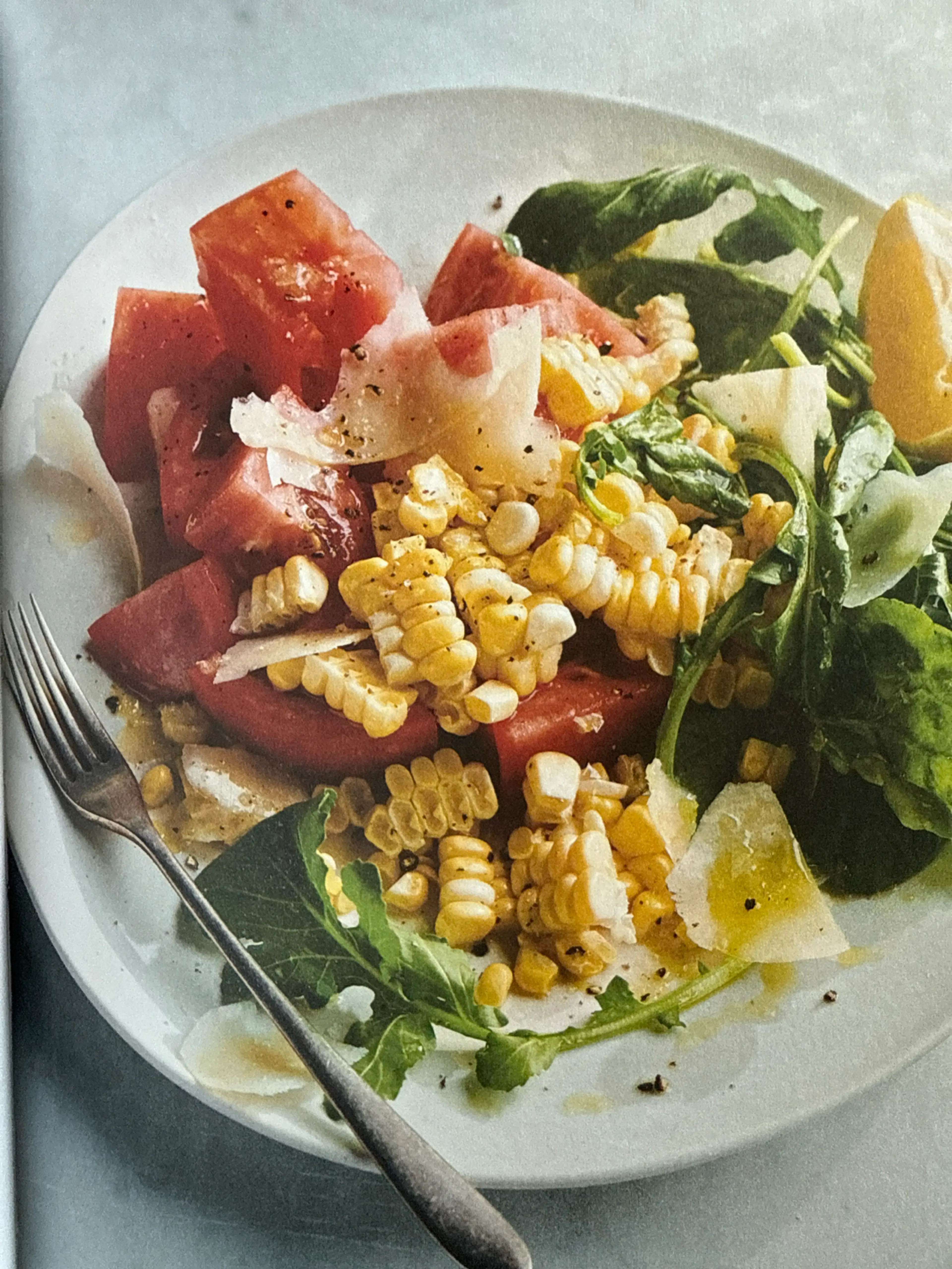 Corn Salad with Tomato and Arugula