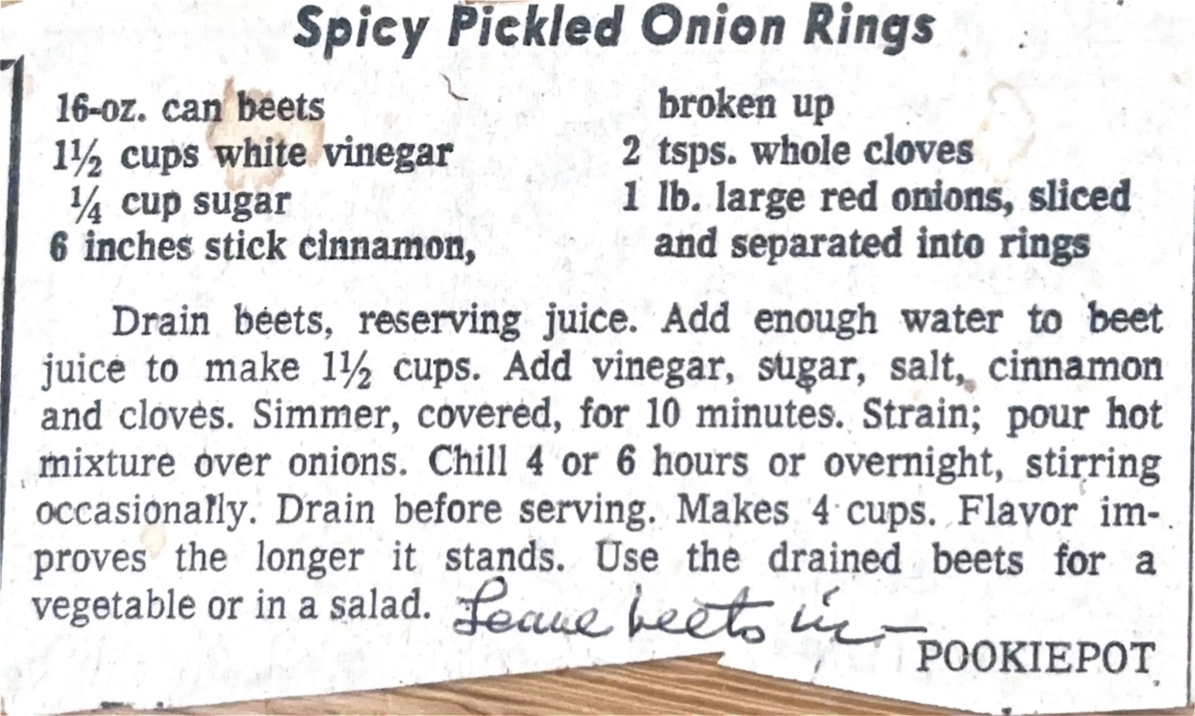 Spicy Pickled Onion Rings