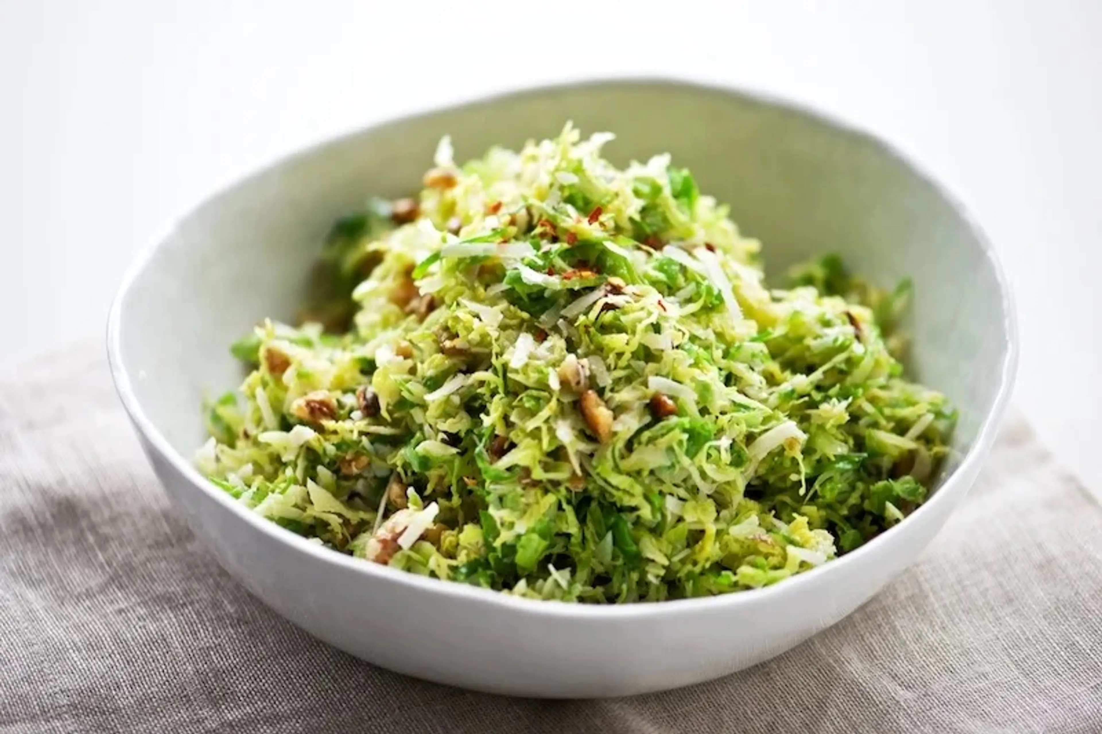 Shaved Brussels Sprouts Salad with Pecorino and Almonds