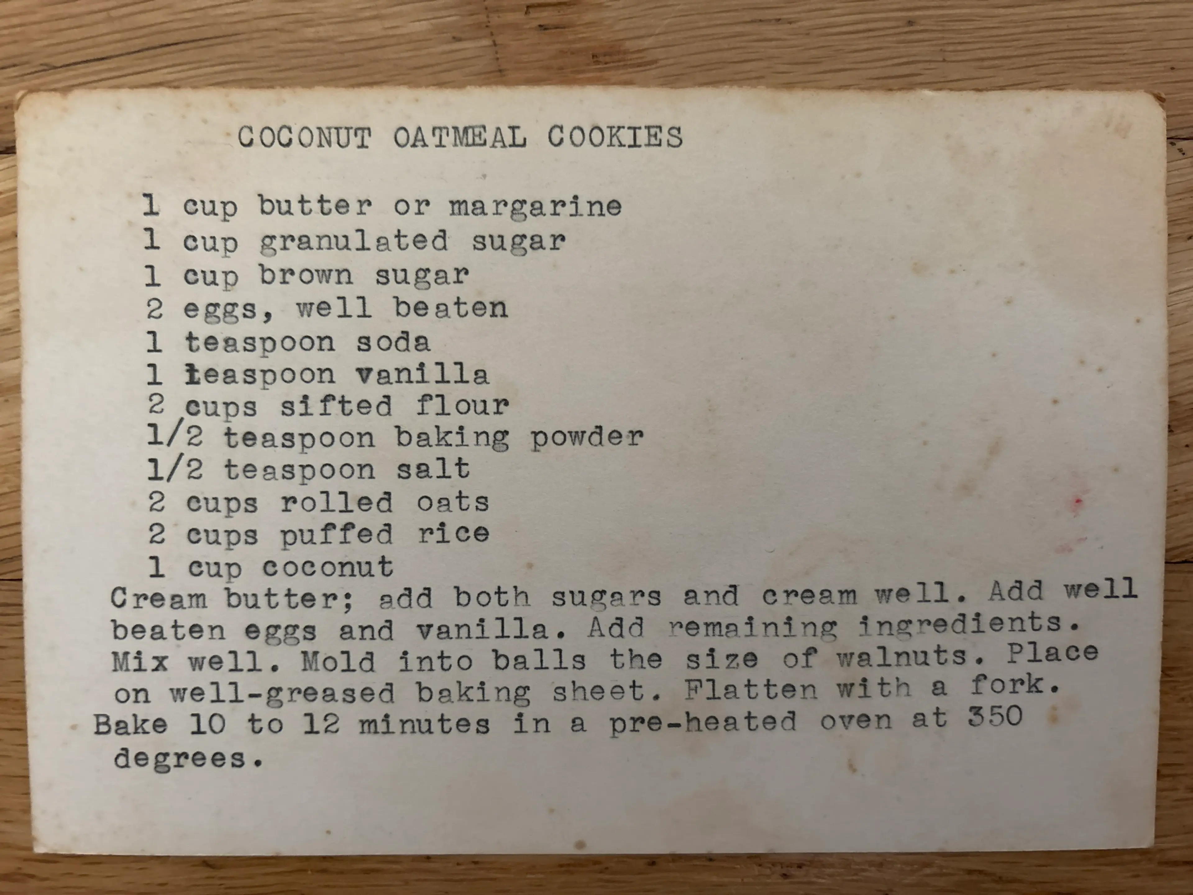 Coconut Oatmeal Cookies