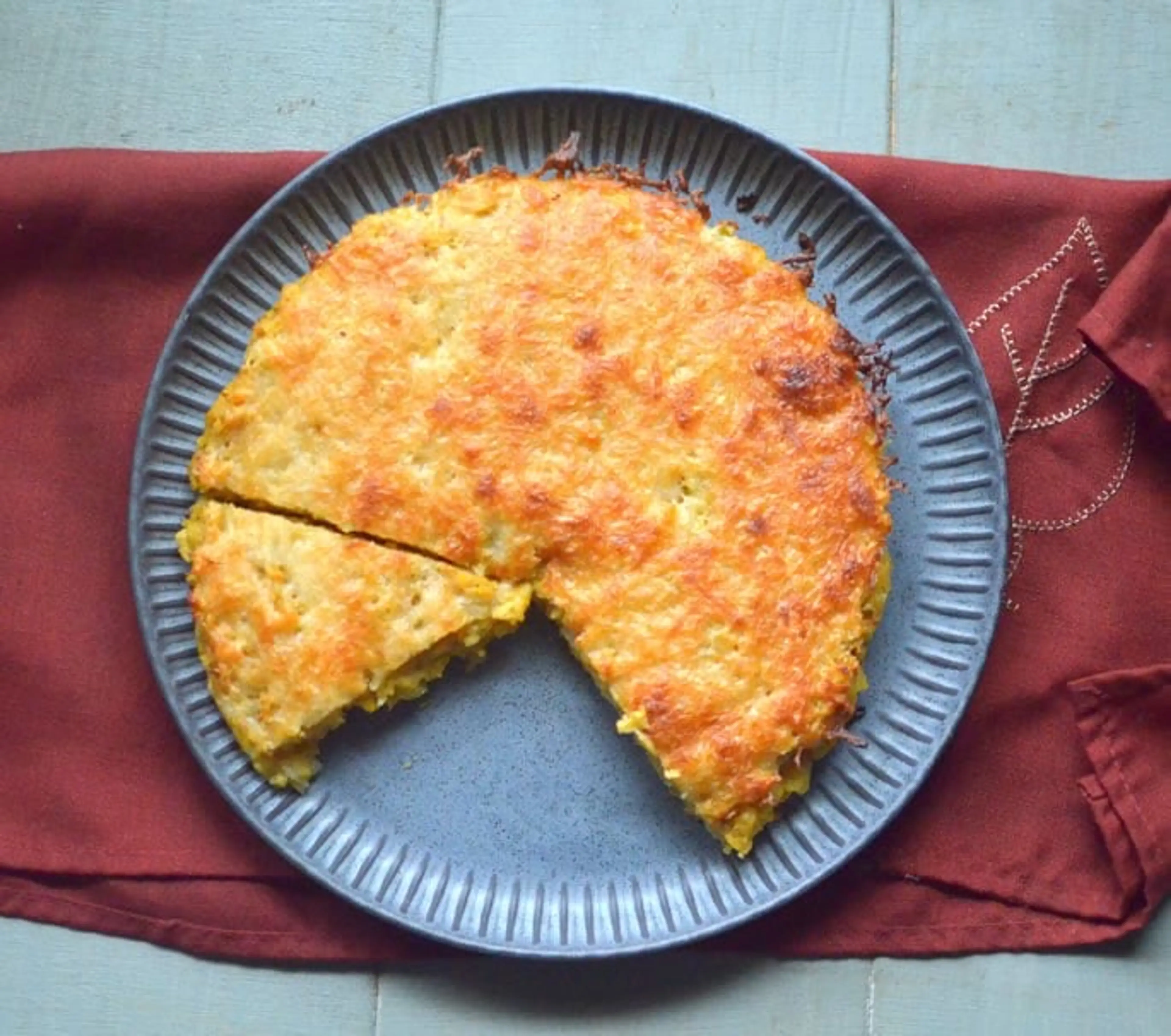 Hearty Cheesy Red Lentil Bake