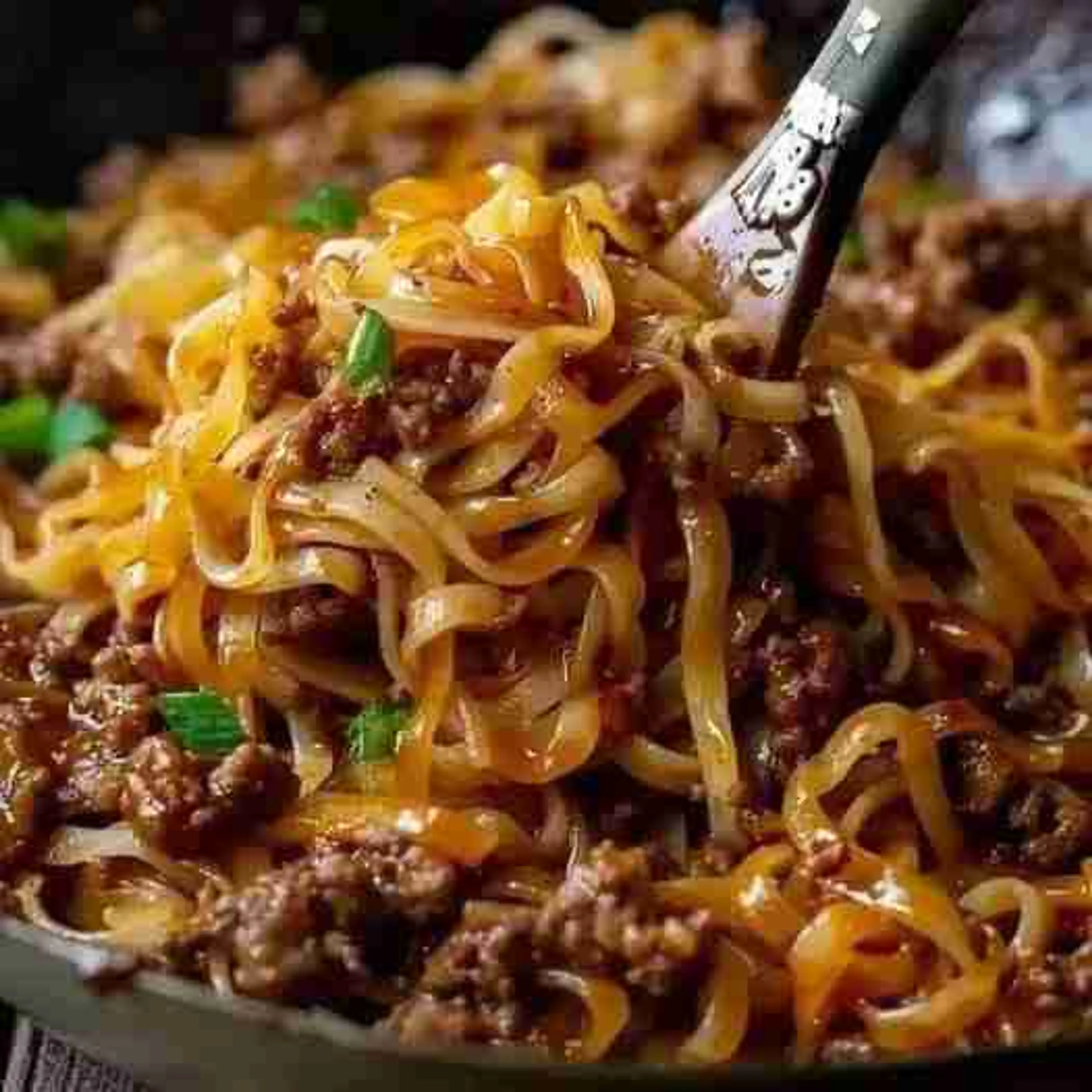 Easy Mongolian Ground Beef Noodles Recipe