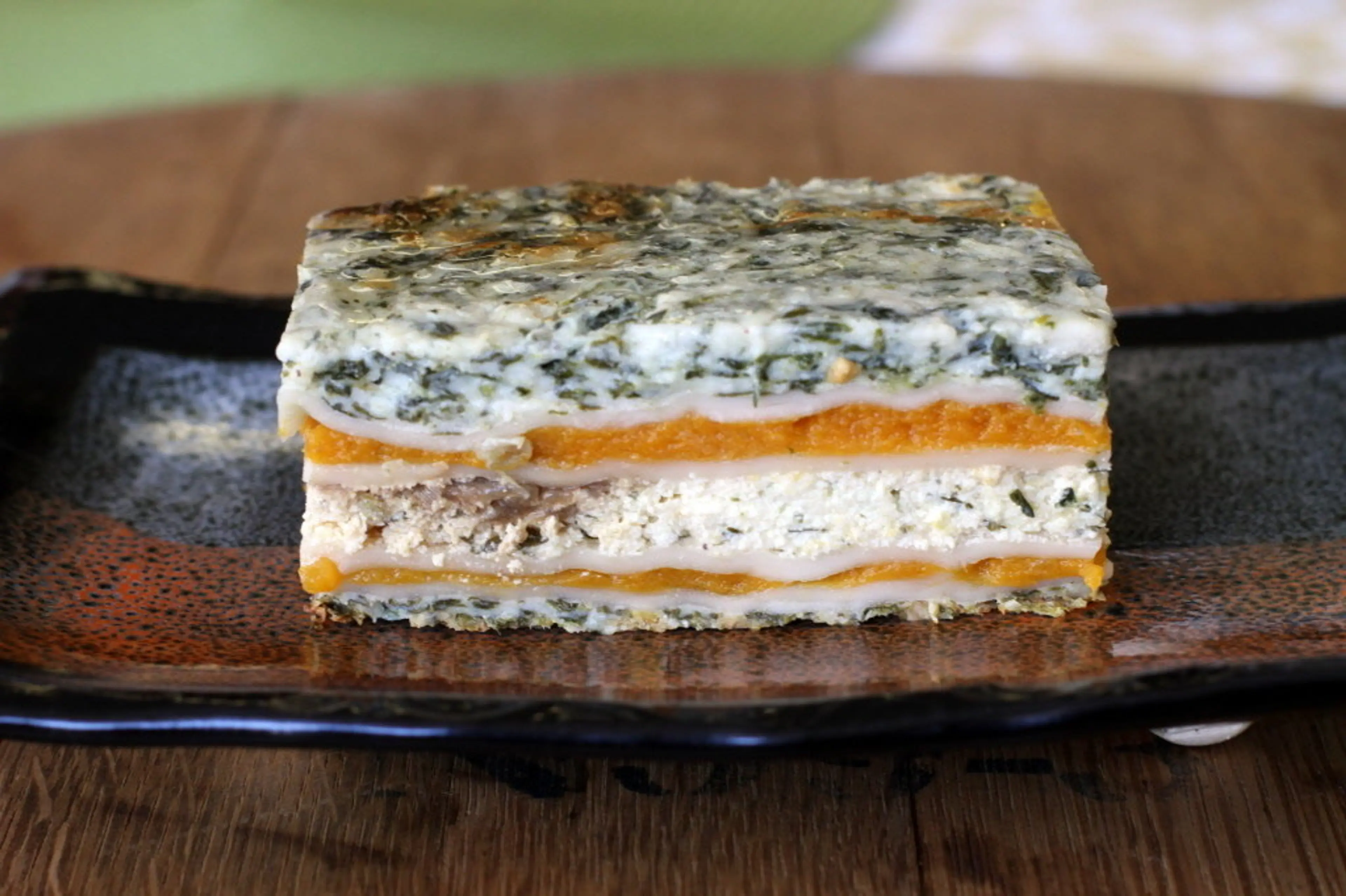 Butternut Squash, Caramelized Onion and Spinach Lasagna