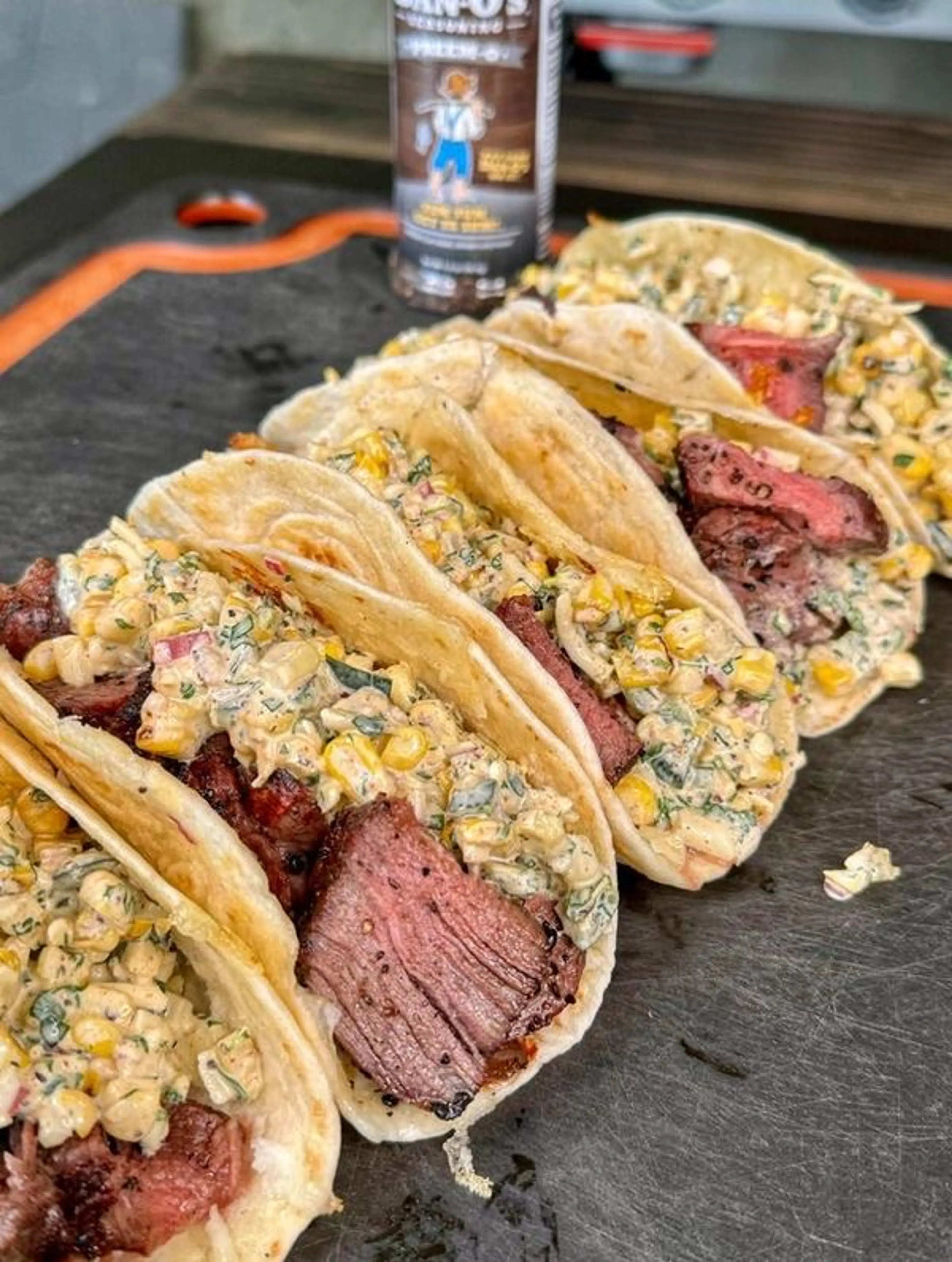 Flank Steak Mexican Street Corn Tacos