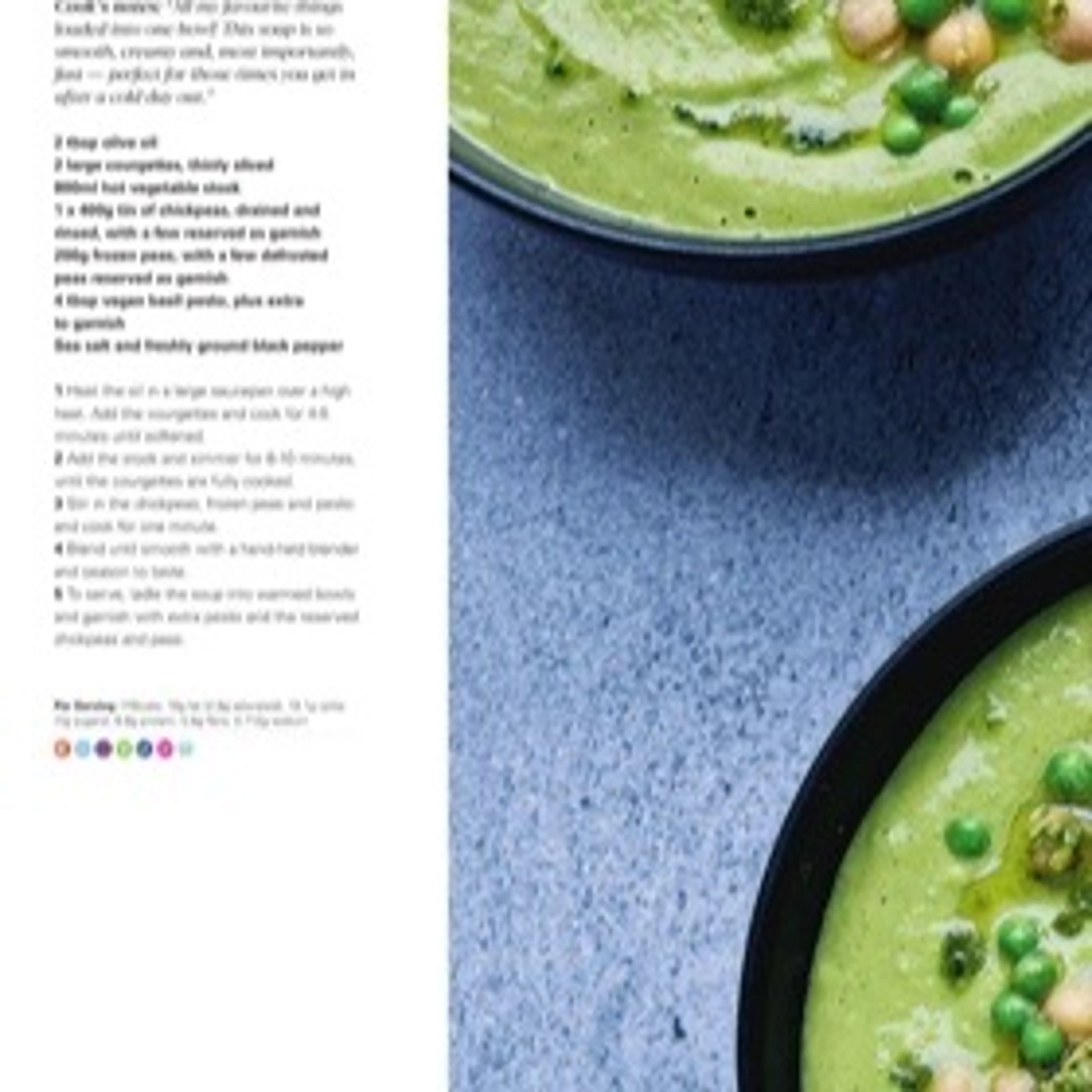 Courgette, chickpea and pea soup