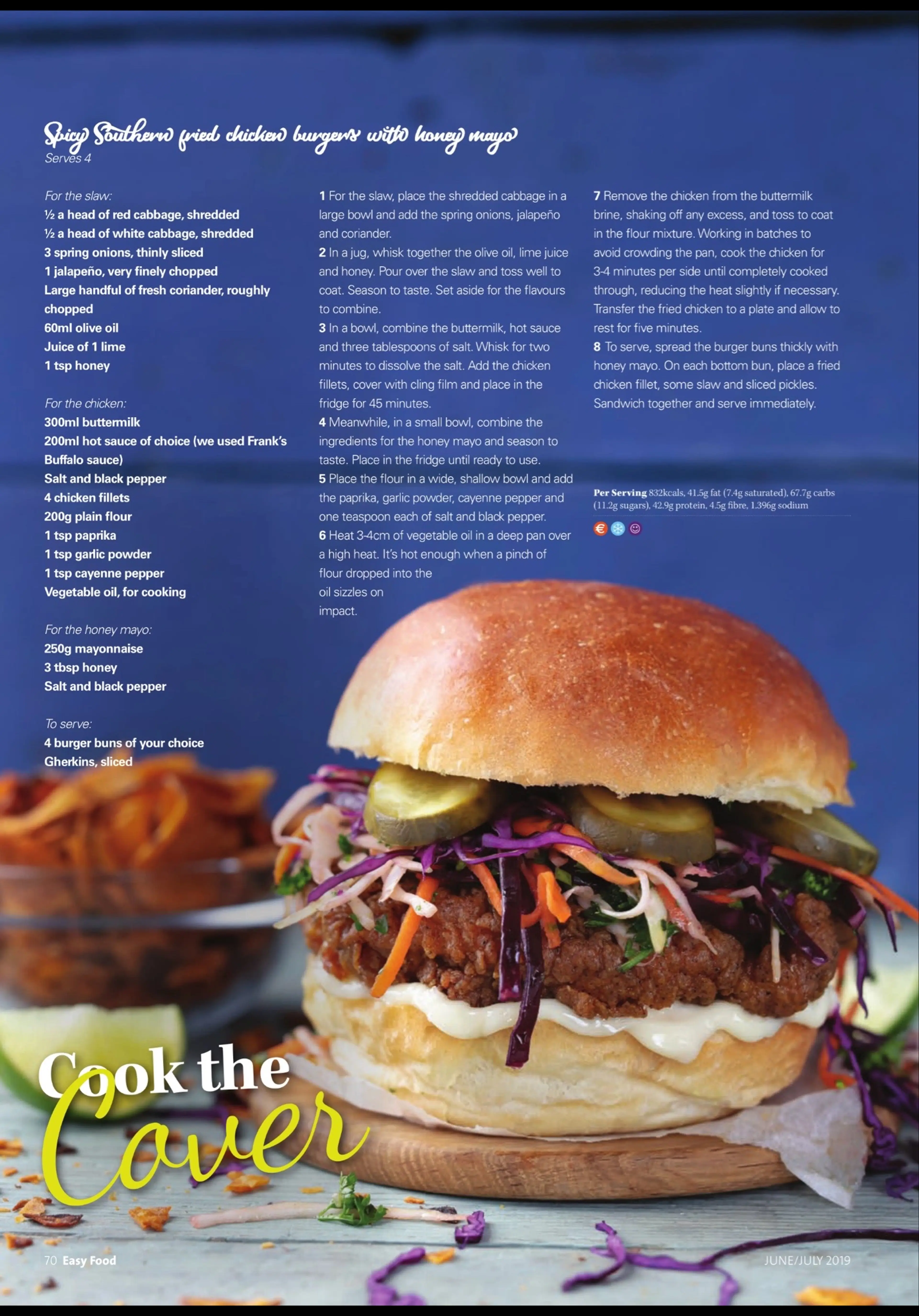 Spicy Southern Frued Chcken Burger With Honey Mayo