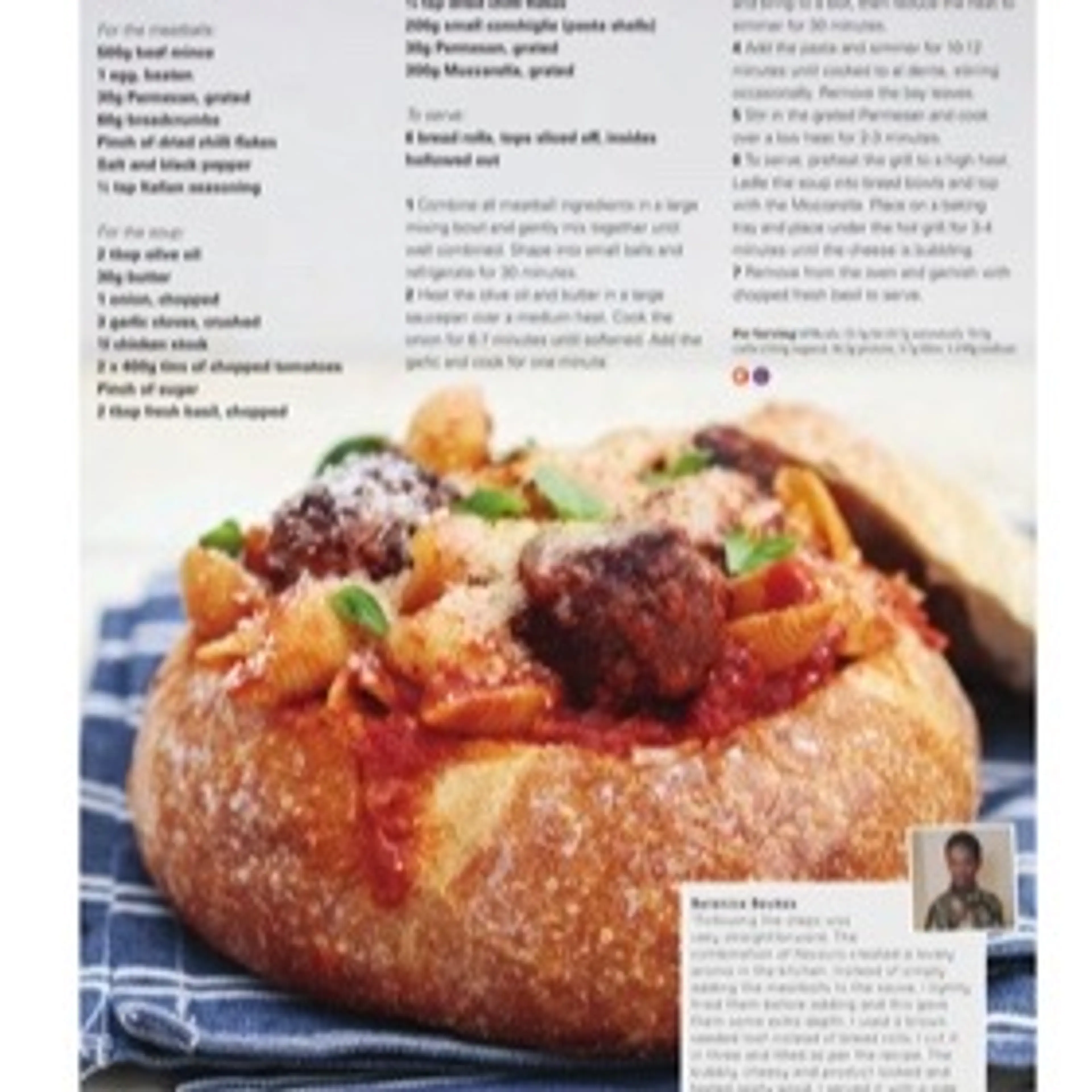 CHEESY MEATBALL, PASTA AND PARMESAN BOWLS