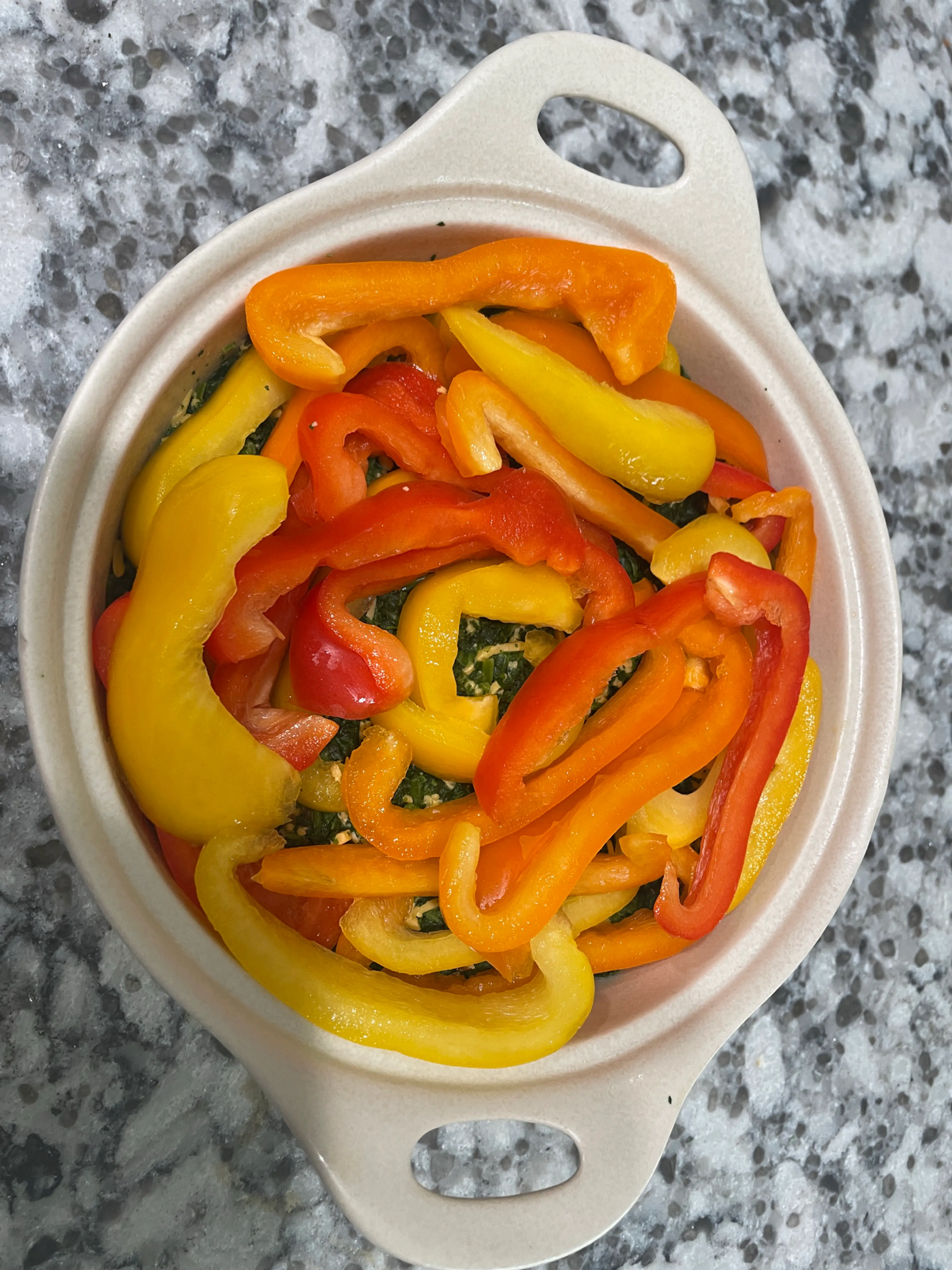 Spinach and Sausage Stuffed Pepper Casserole