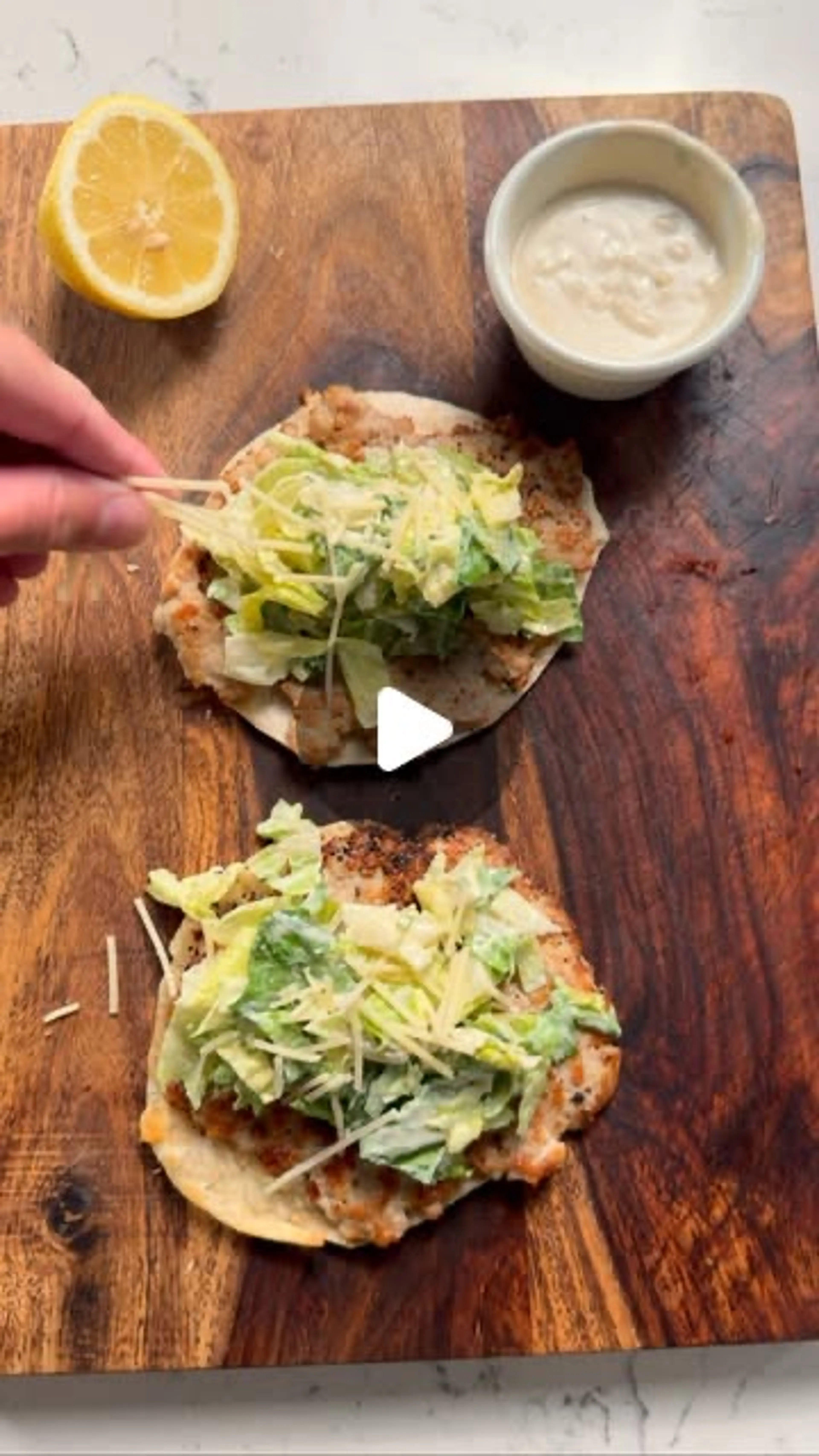 Chicken Caesar Smash Tacos