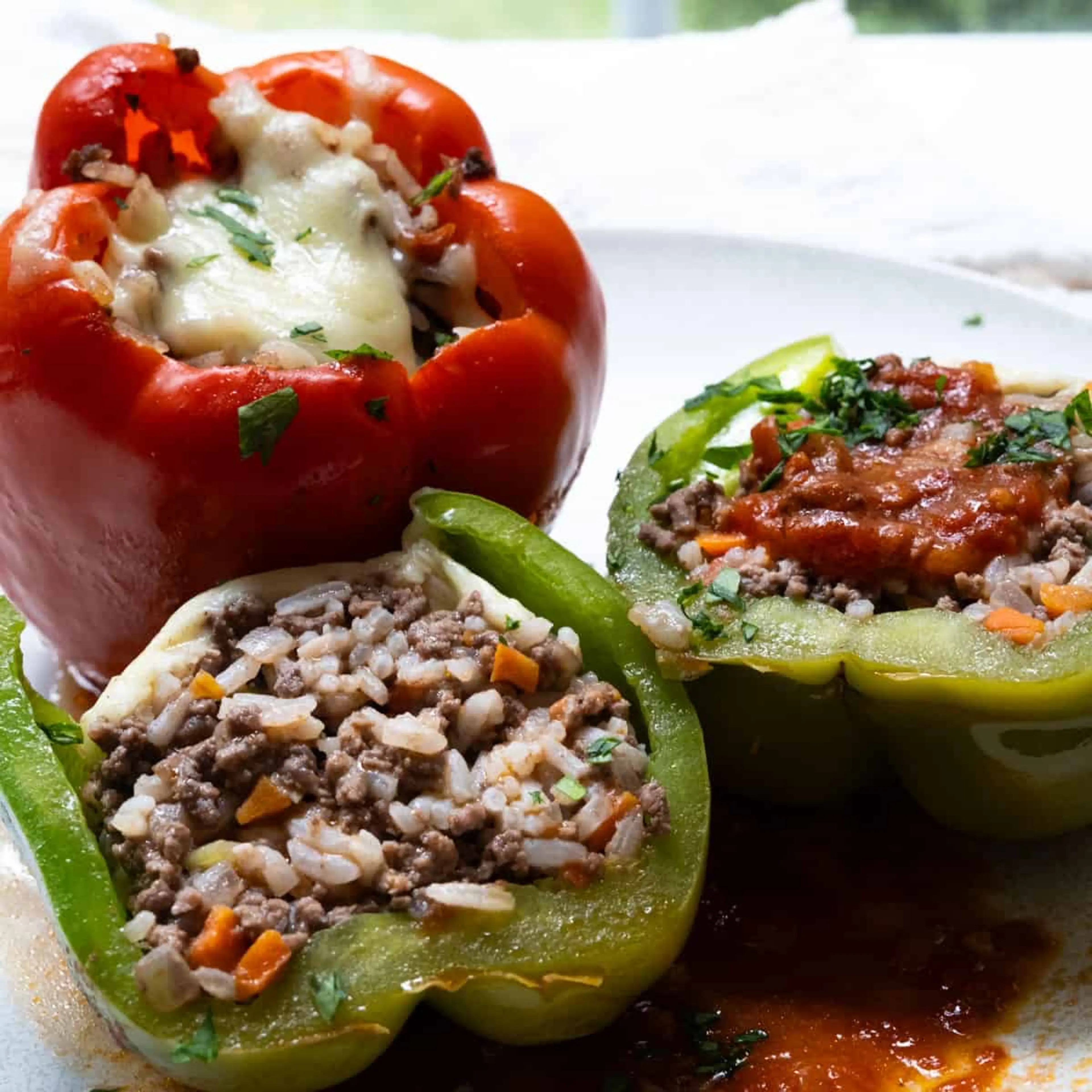 Italian Stuffed Peppers in Tomato Sauce