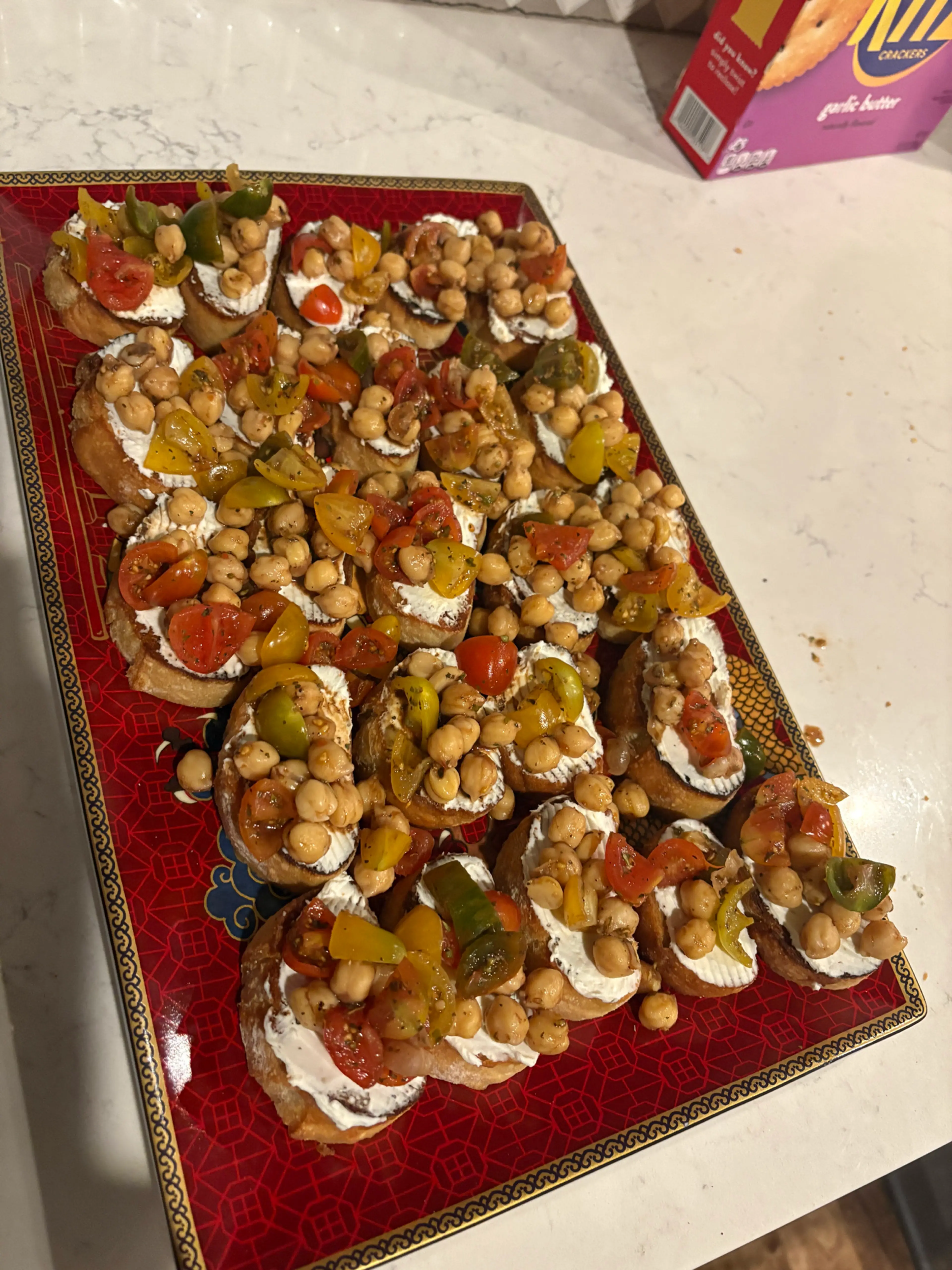 Chickpea & Goat Cheese Bruschetta