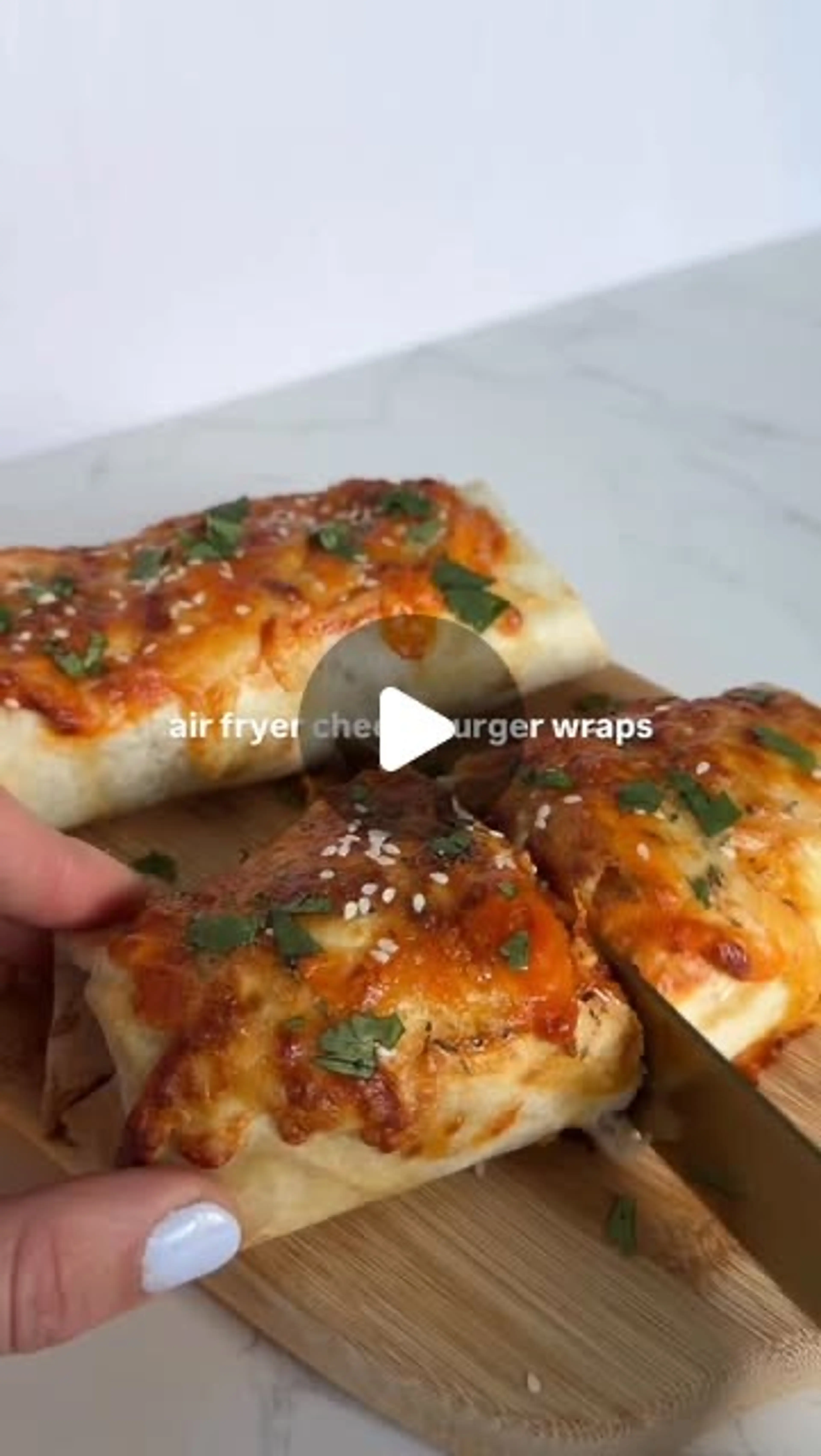 Air Fryer Cheeseburger Wraps