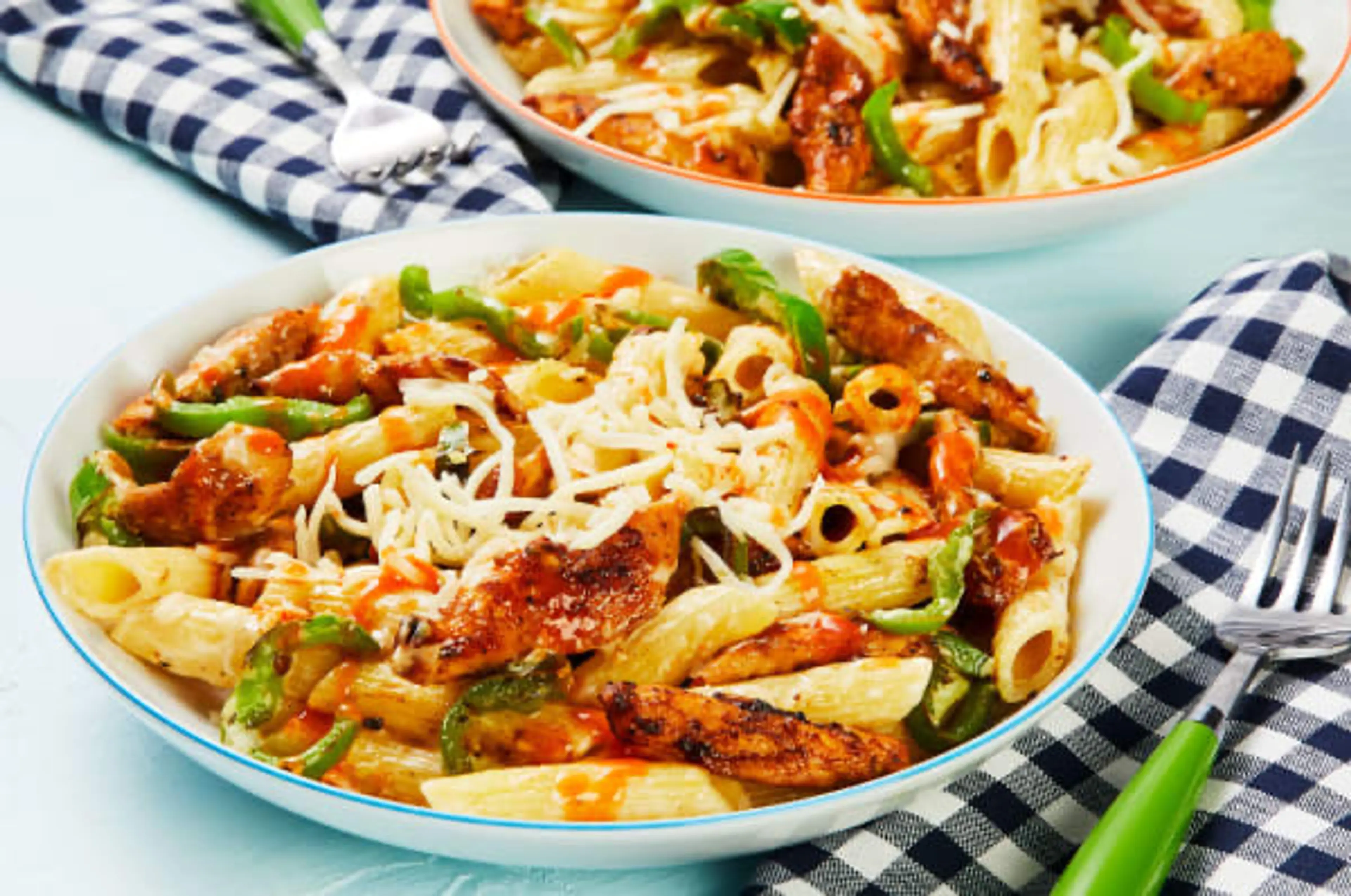 Blackened Chicken Penne with Cheesy Pepper Jack Sauce