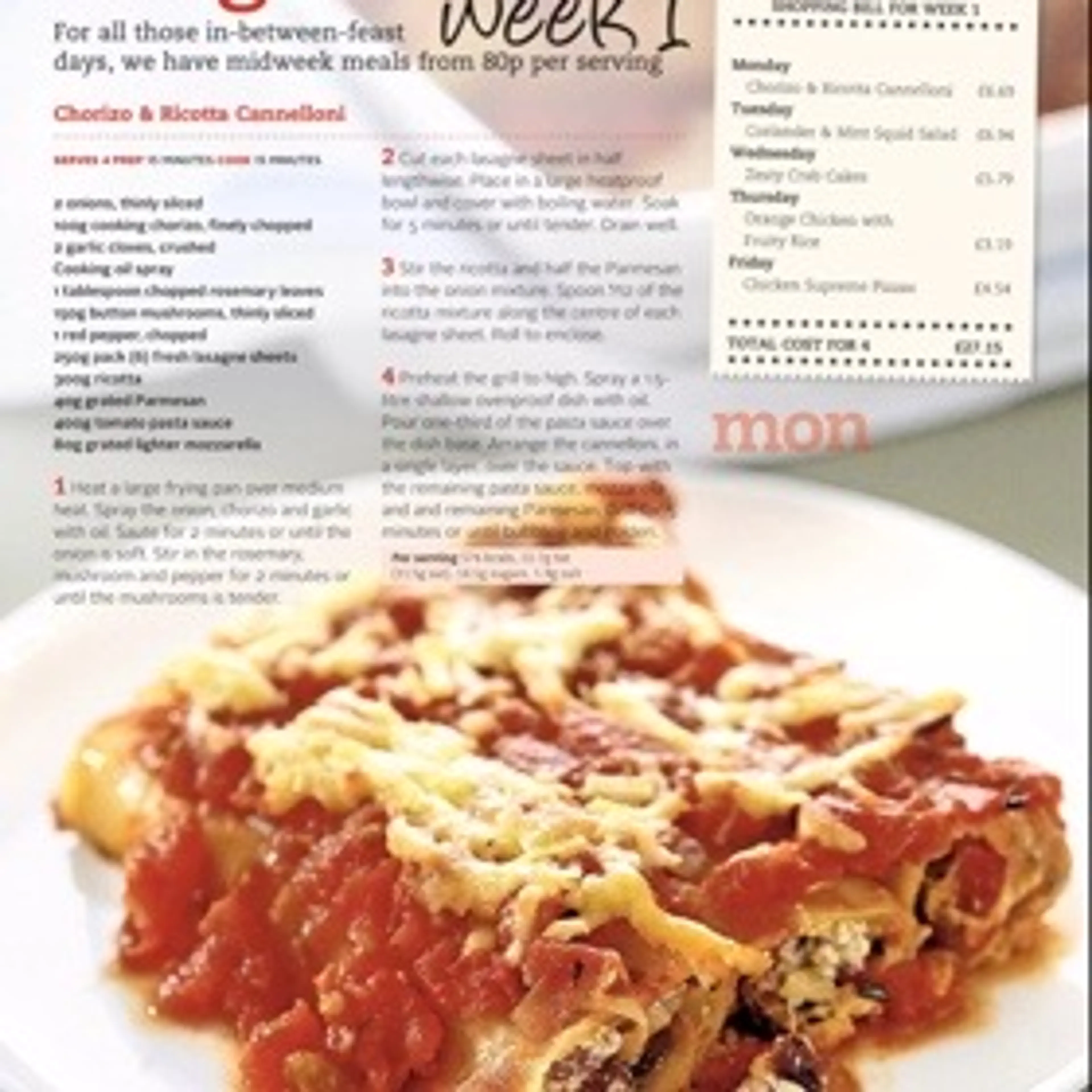 Chorizo & Ricotta Cannelloni