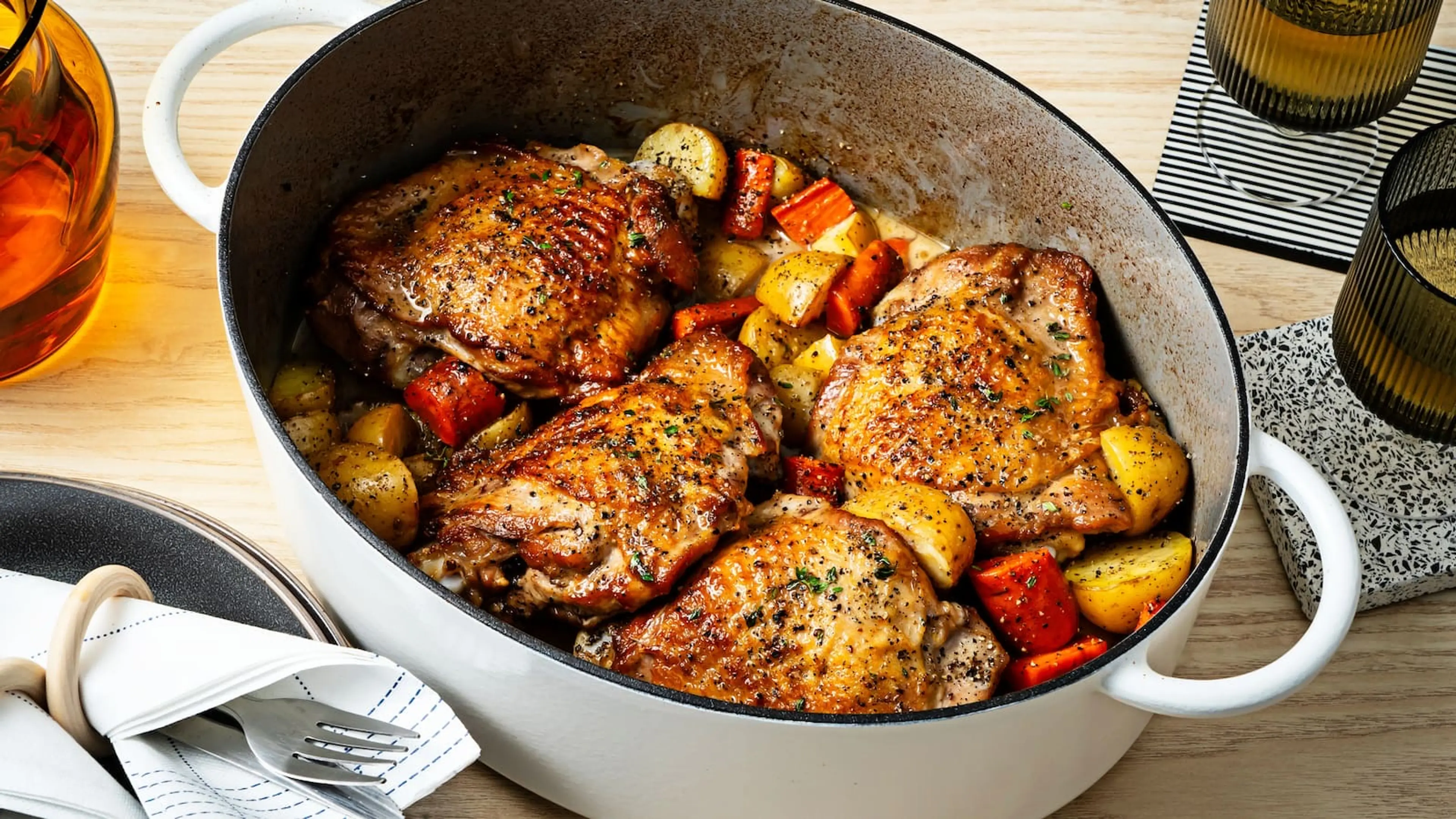 Cider-Braised Turkey Thighs With Potatoes and Apples