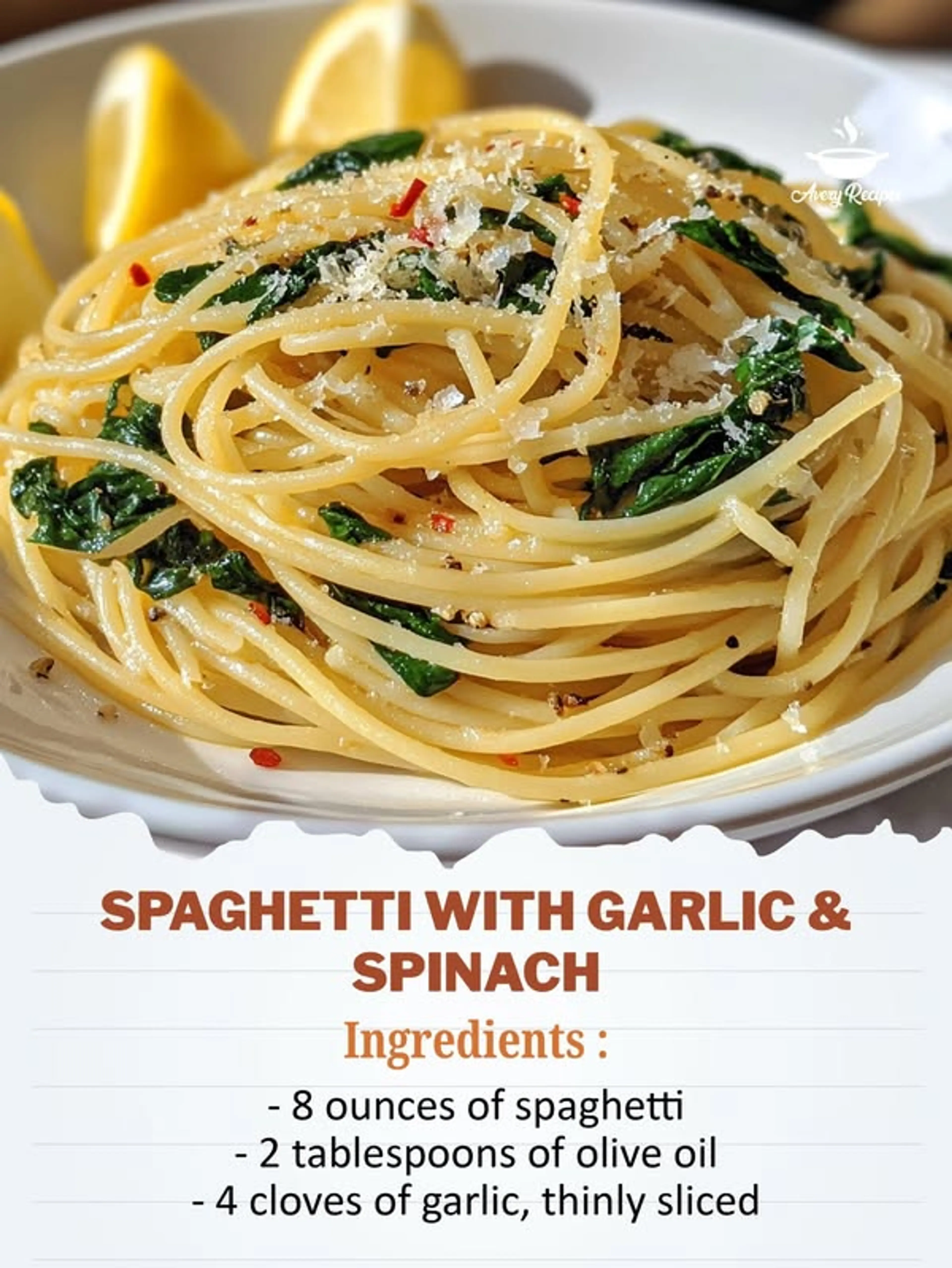 Spaghetti with Garlic & Spinach