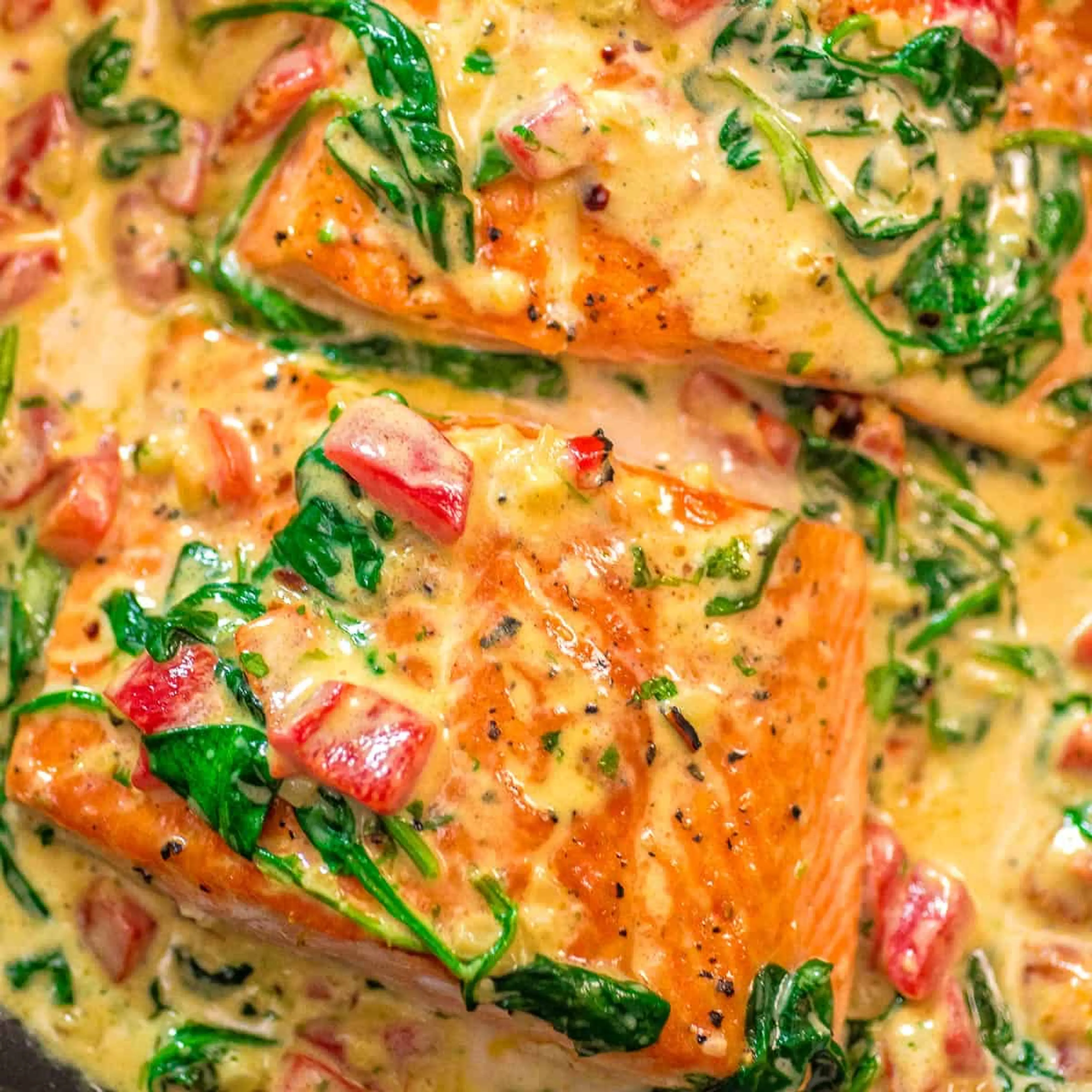 Salmon in Roasted Pepper Sauce
