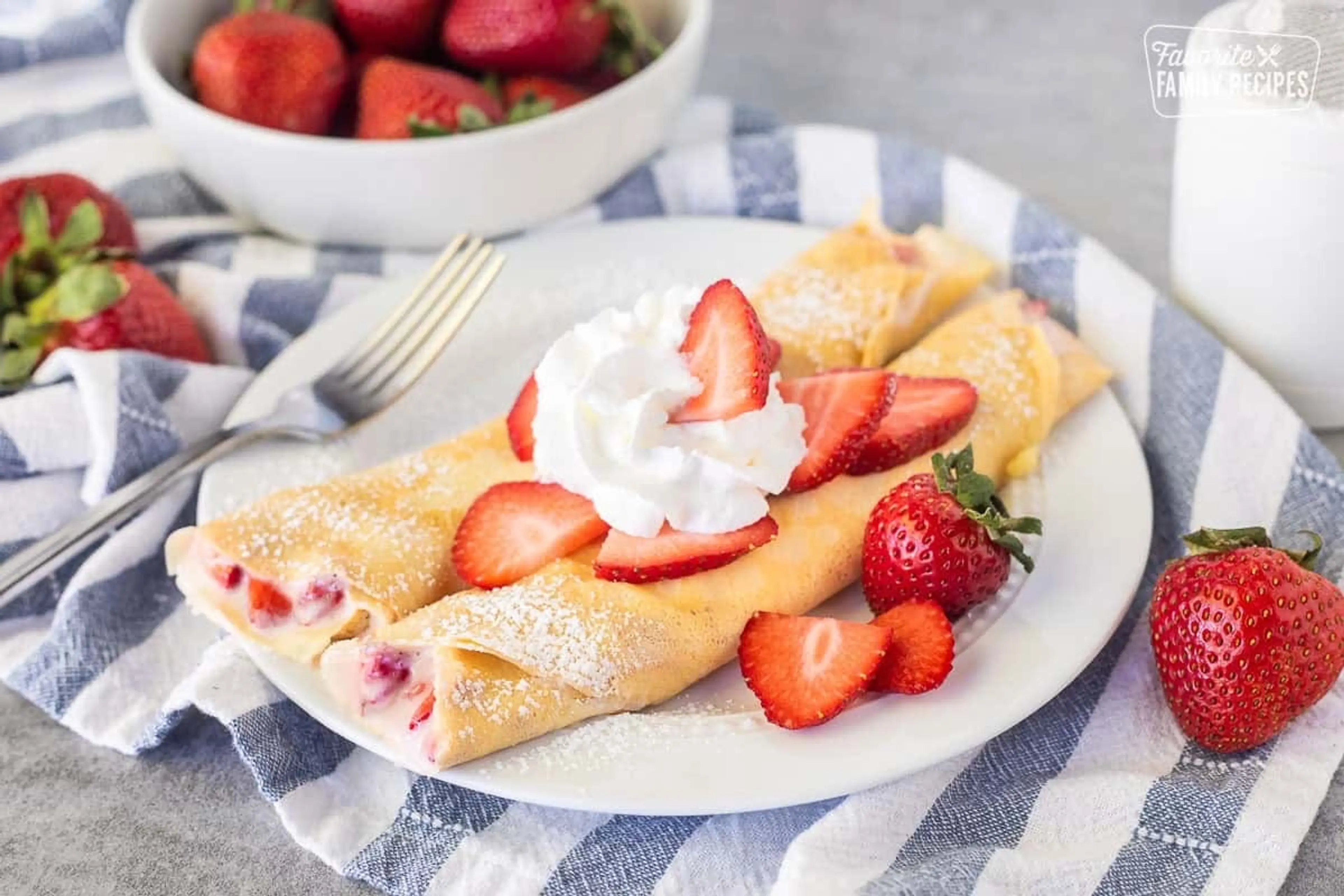 Strawberry Crepes with Cream Cheese Filling