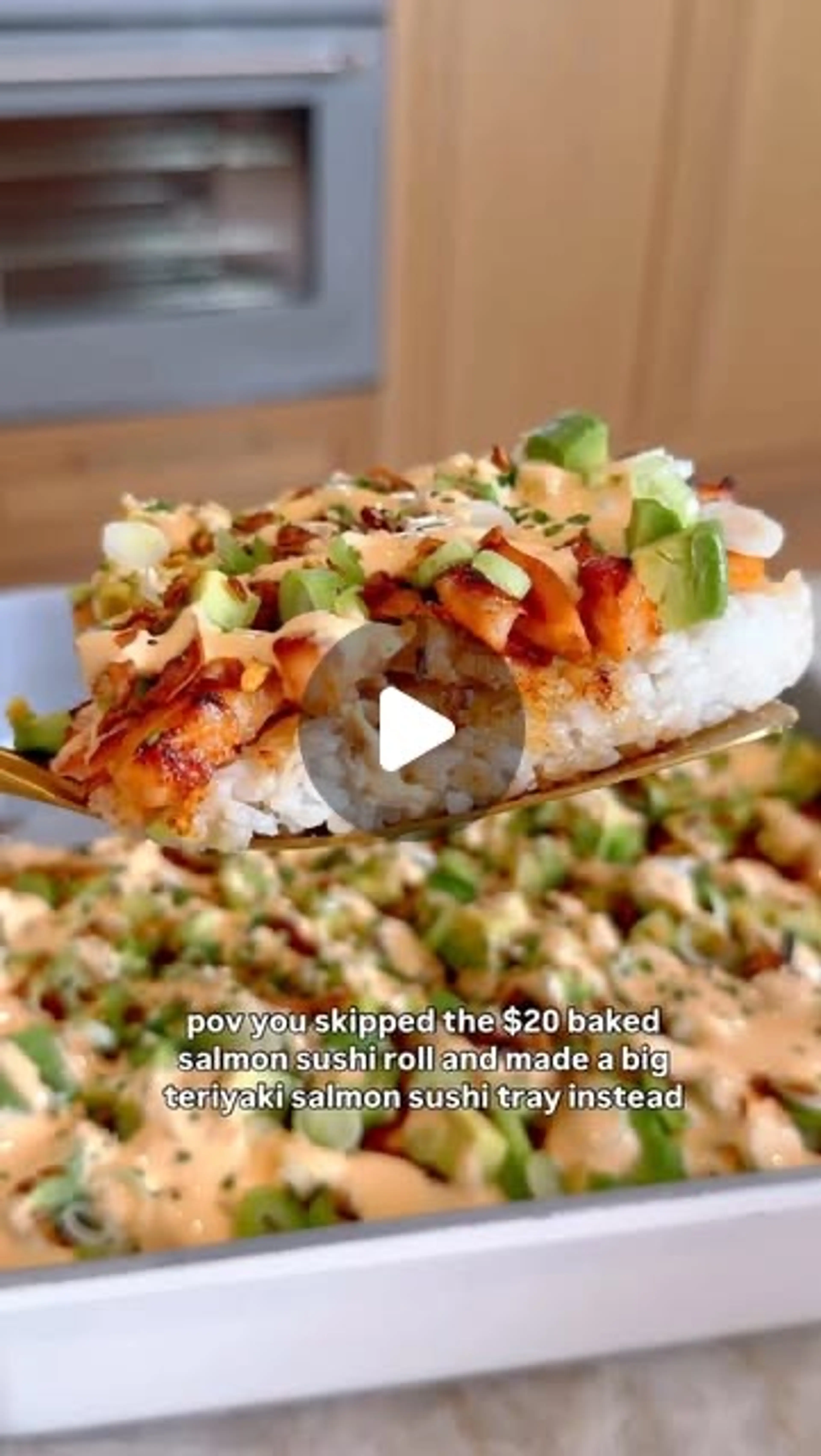 Teriyaki salmon, sushi bake