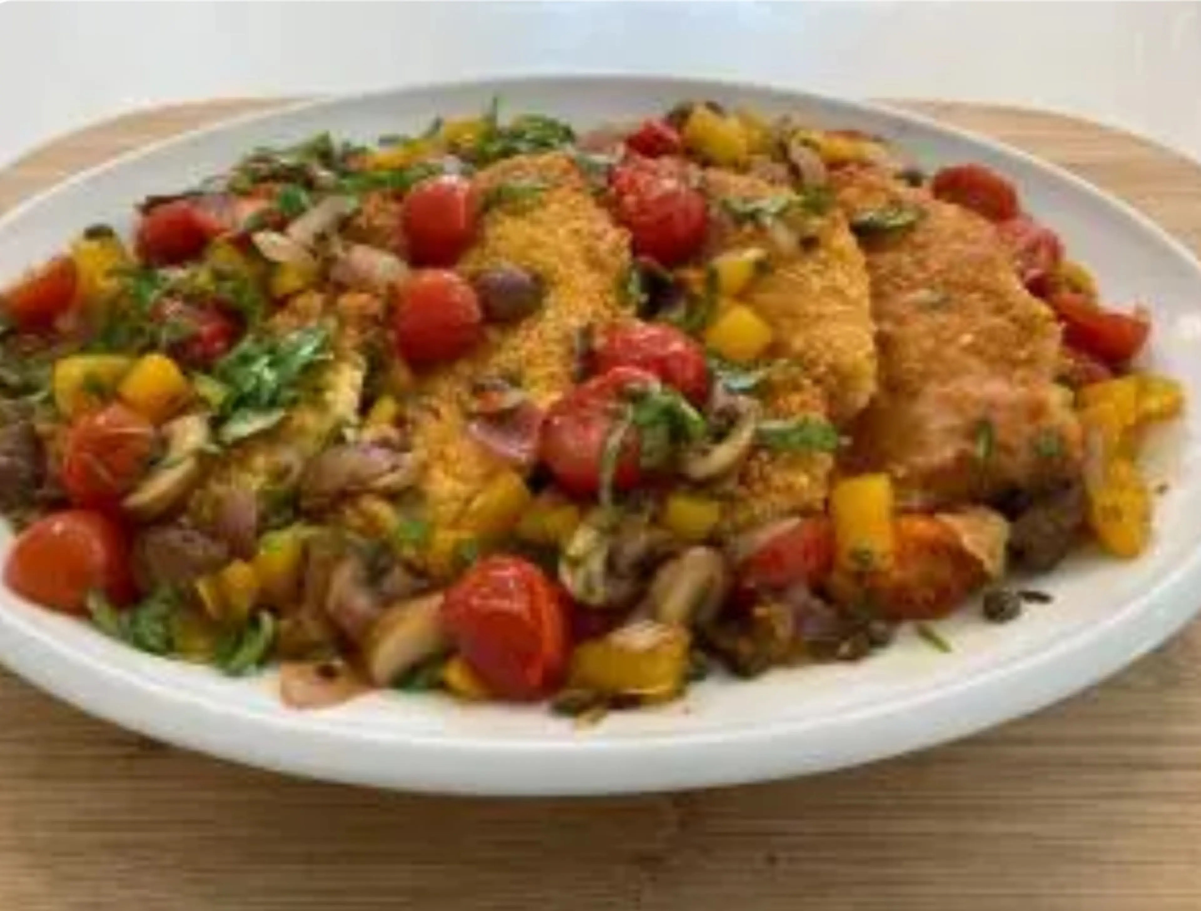 Chicken Milanese Cacciatore Style