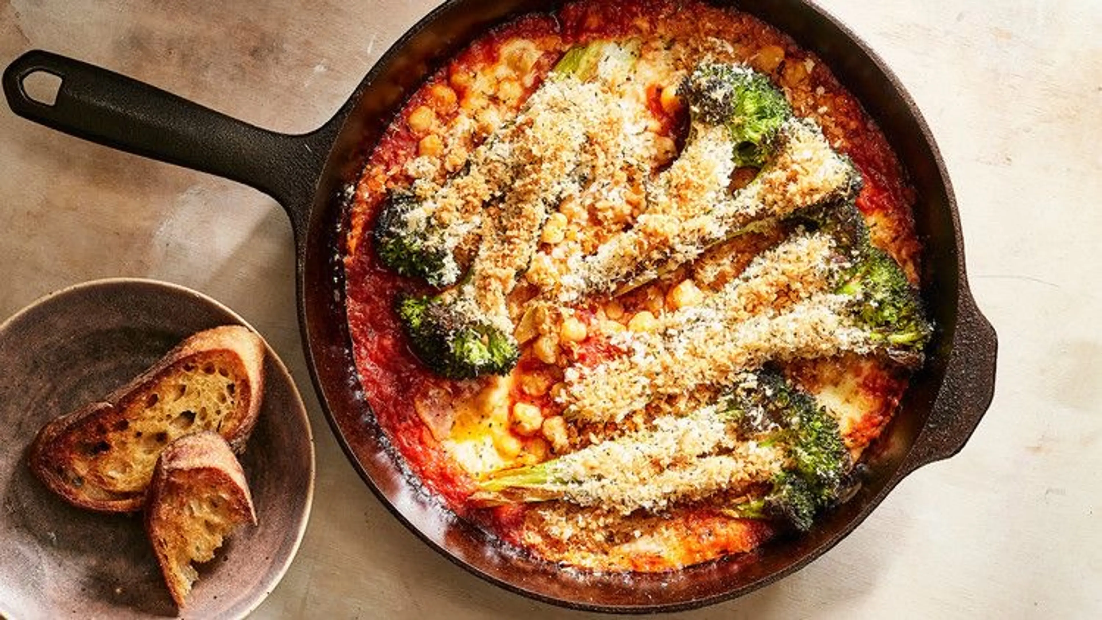 Broccoli-and-Chickpea Parmesan