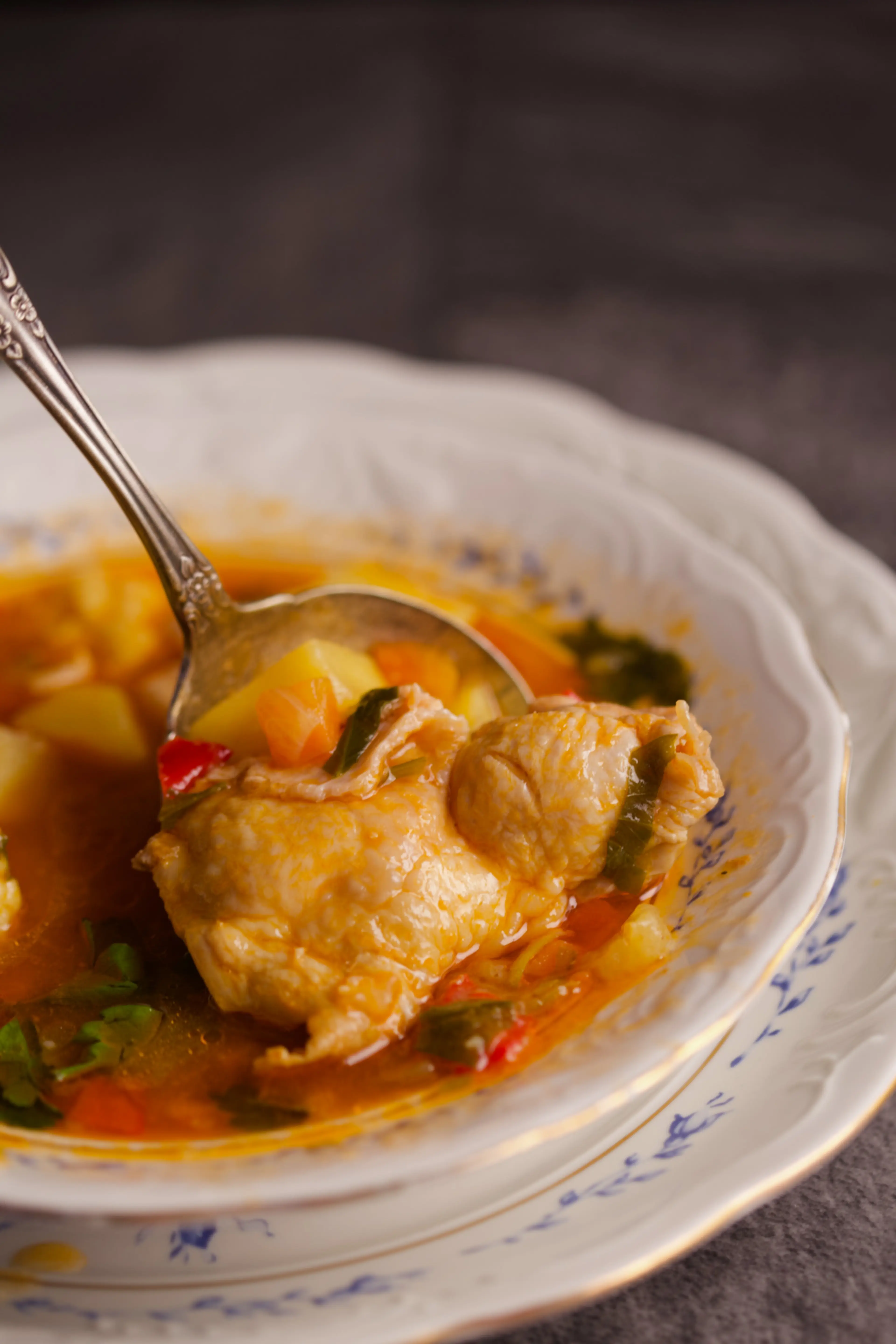 Chicken and Potato Paprikash with Dumplings