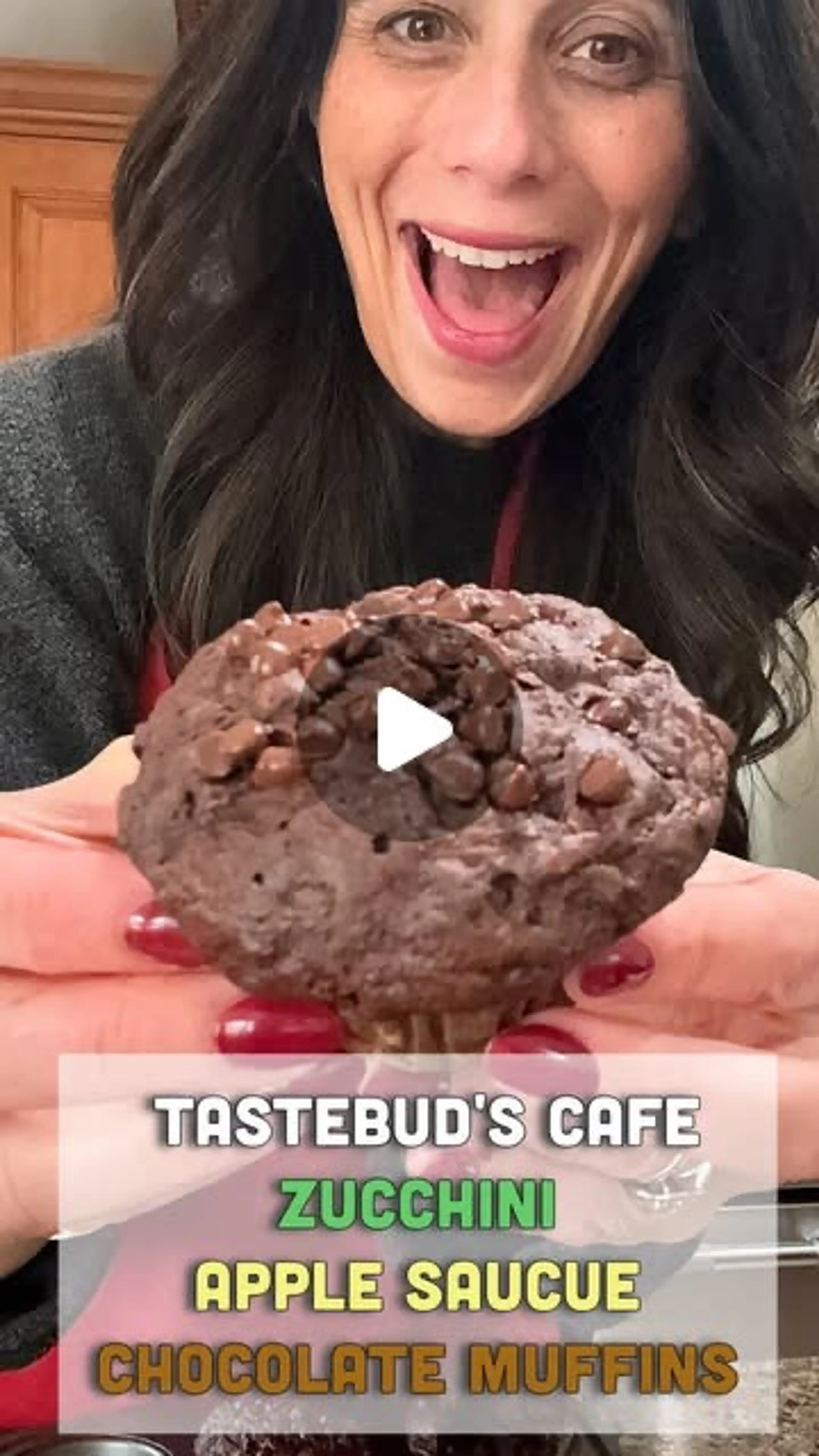 Zucchini Applesauce  Chocolate Muffins