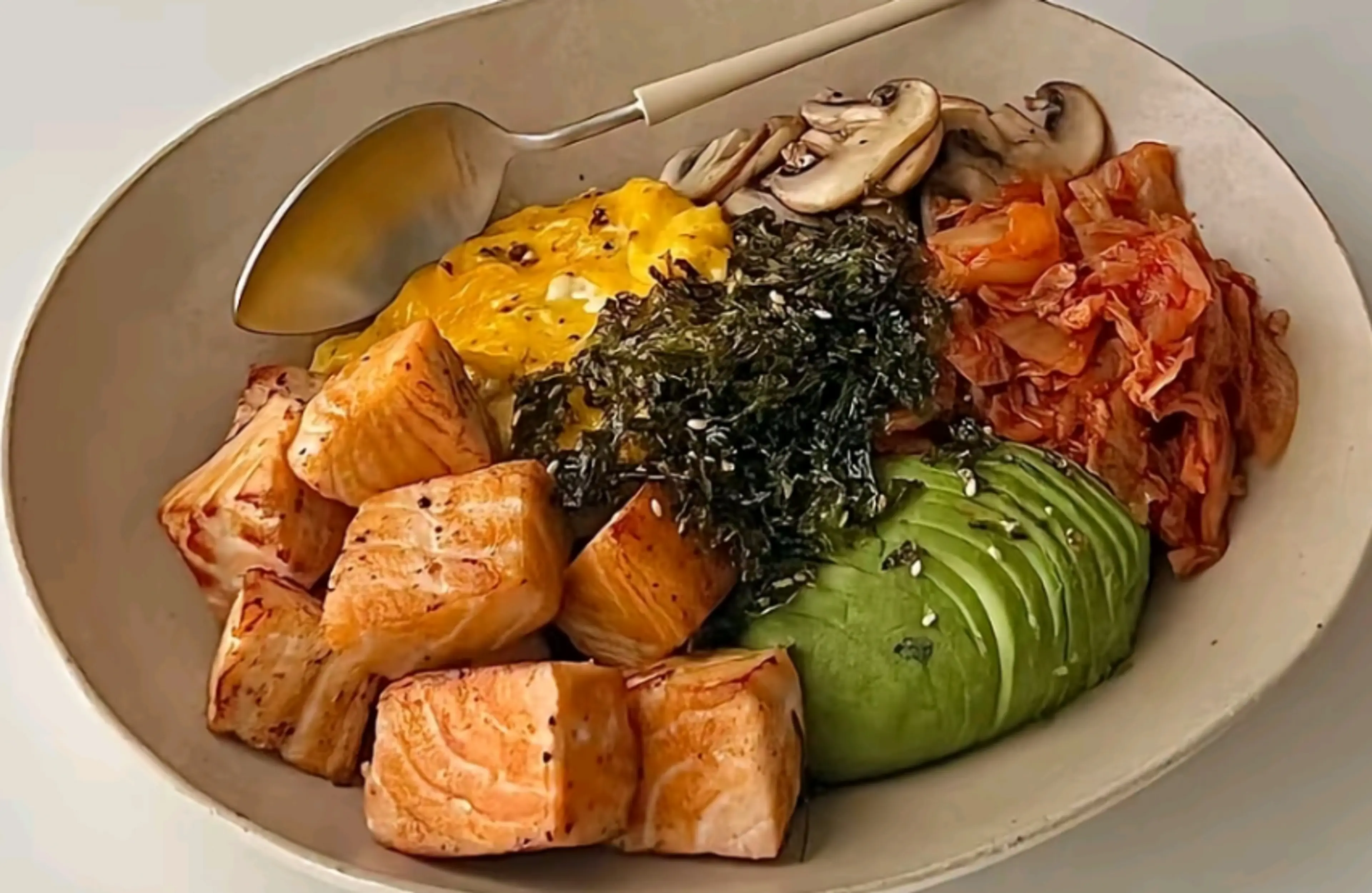 Salmon & Kimchi Rice Bowl