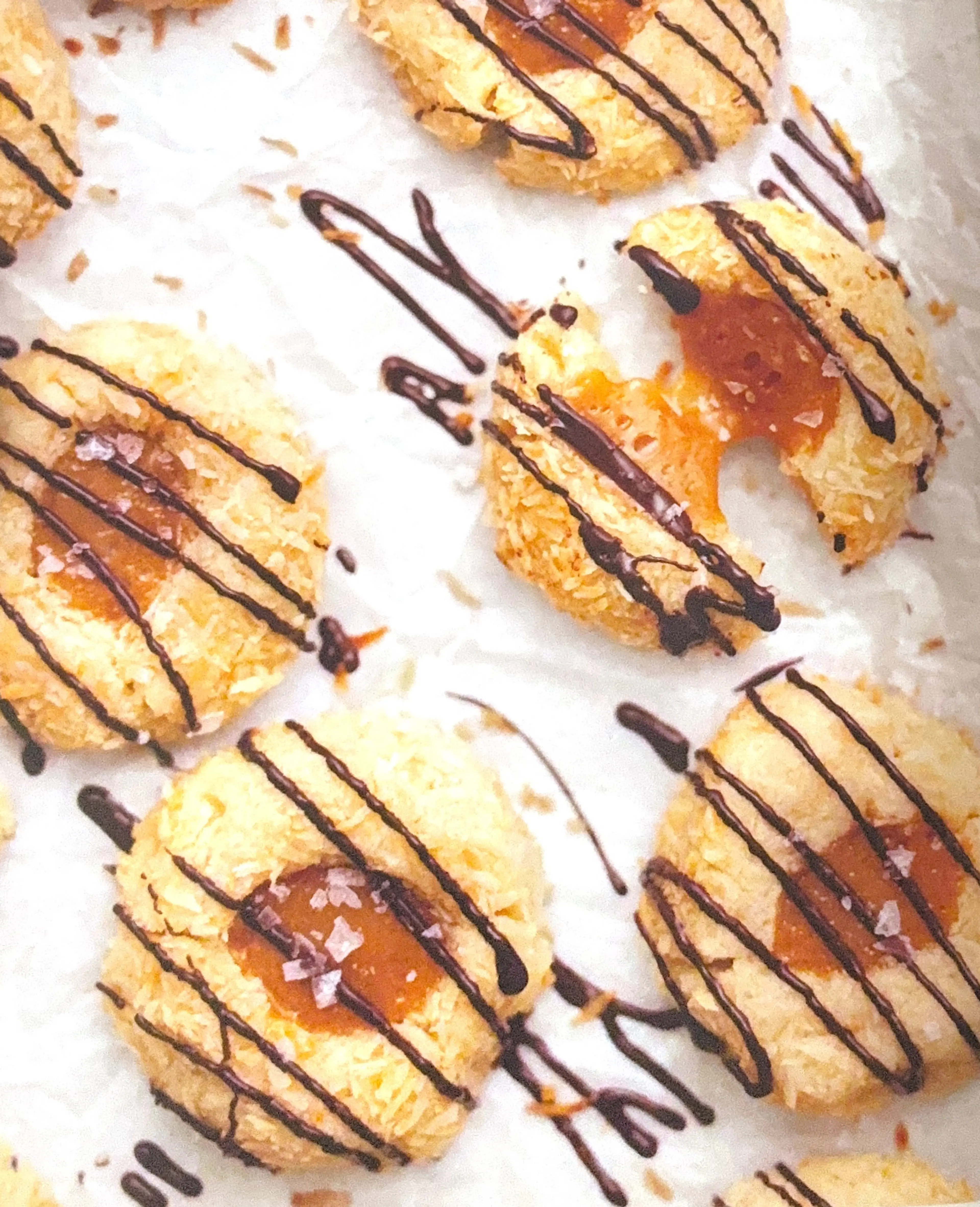 Coconut Caramel Thumbprint Cookies