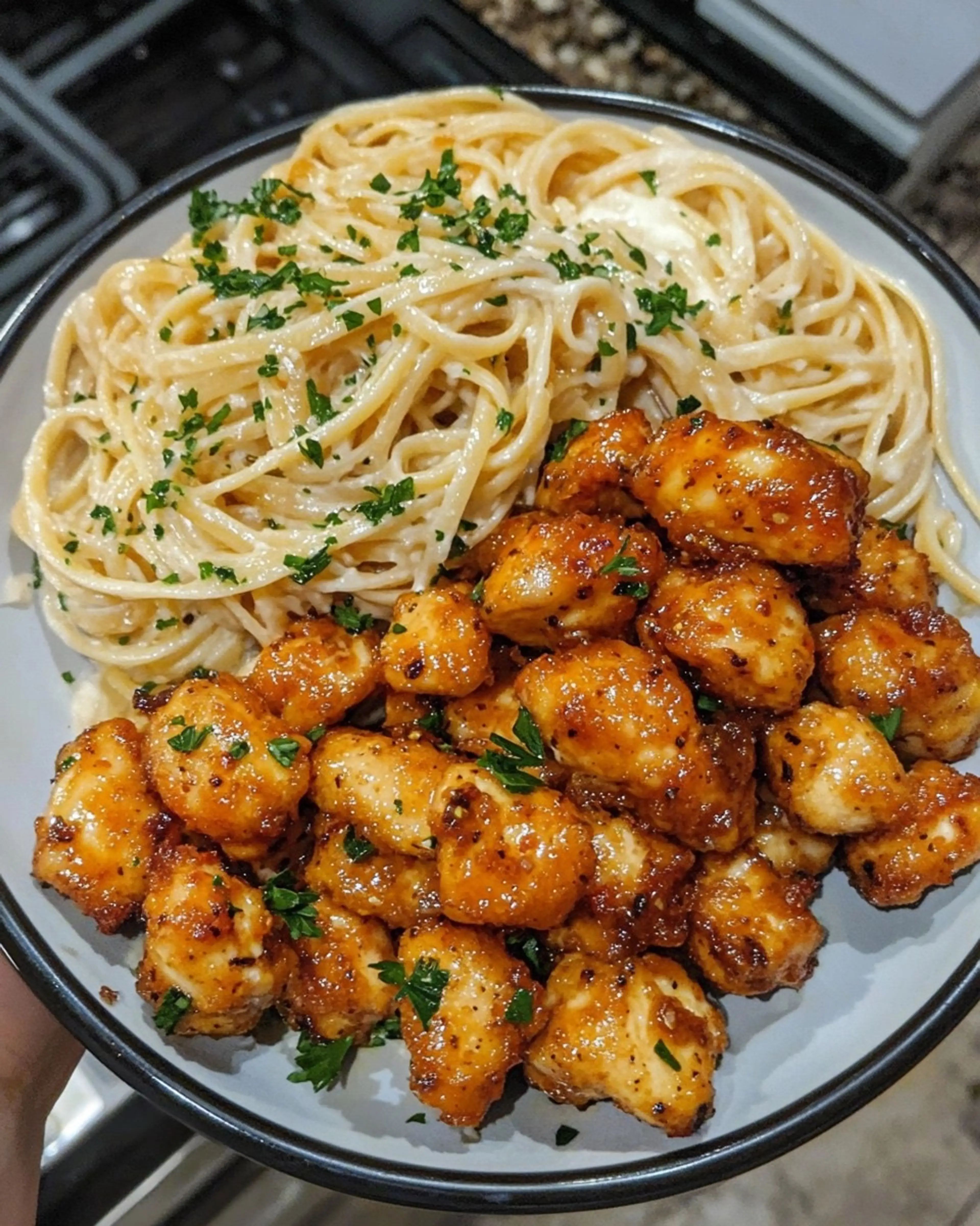 Lemon Garlic Butter Chicken with Parmesan Linguine