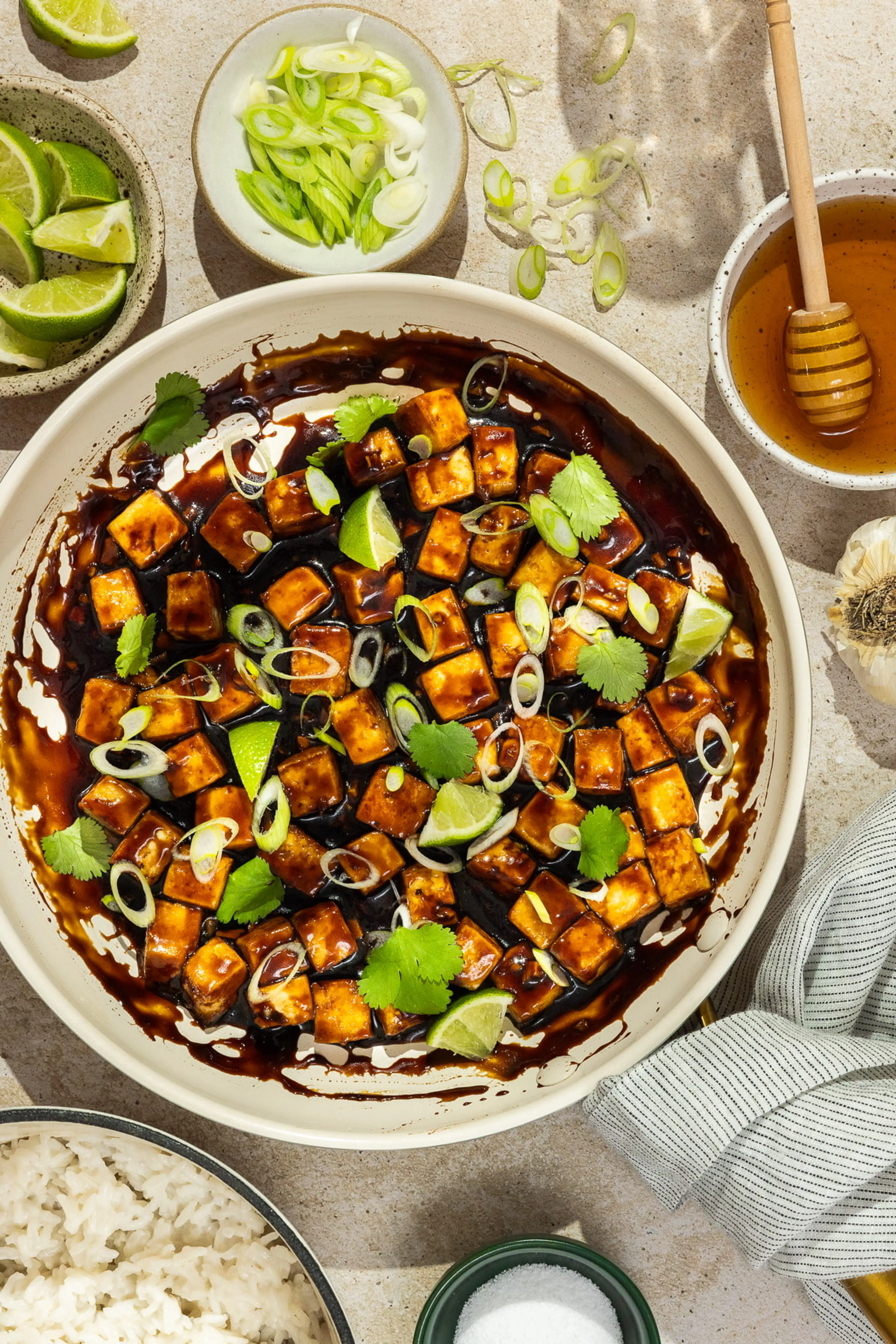 Honey Garlic Tofu with Coconut Rice