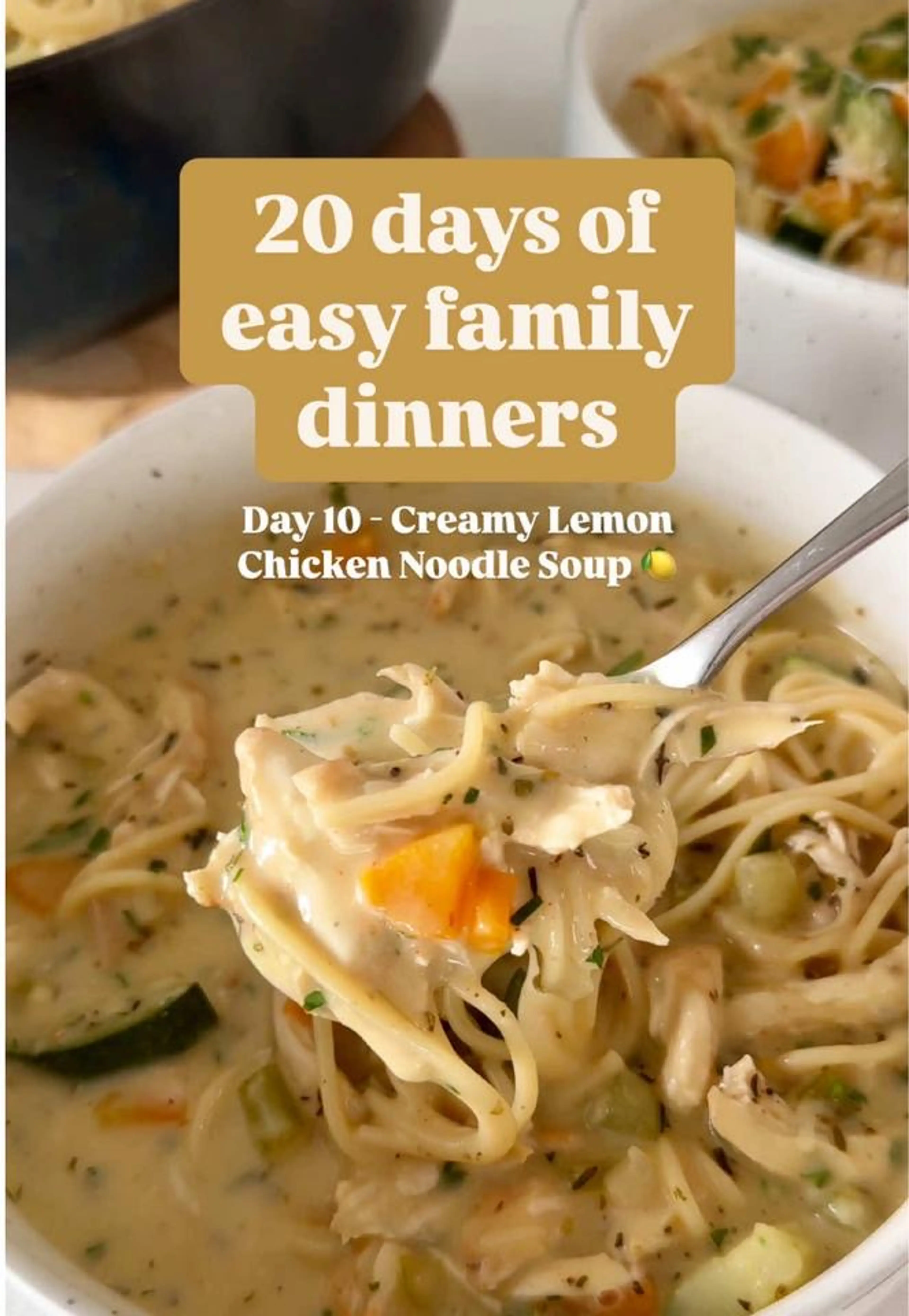 Day 10: Creamy Lemon Chicken Noodle Soup – 20 Days of Real F