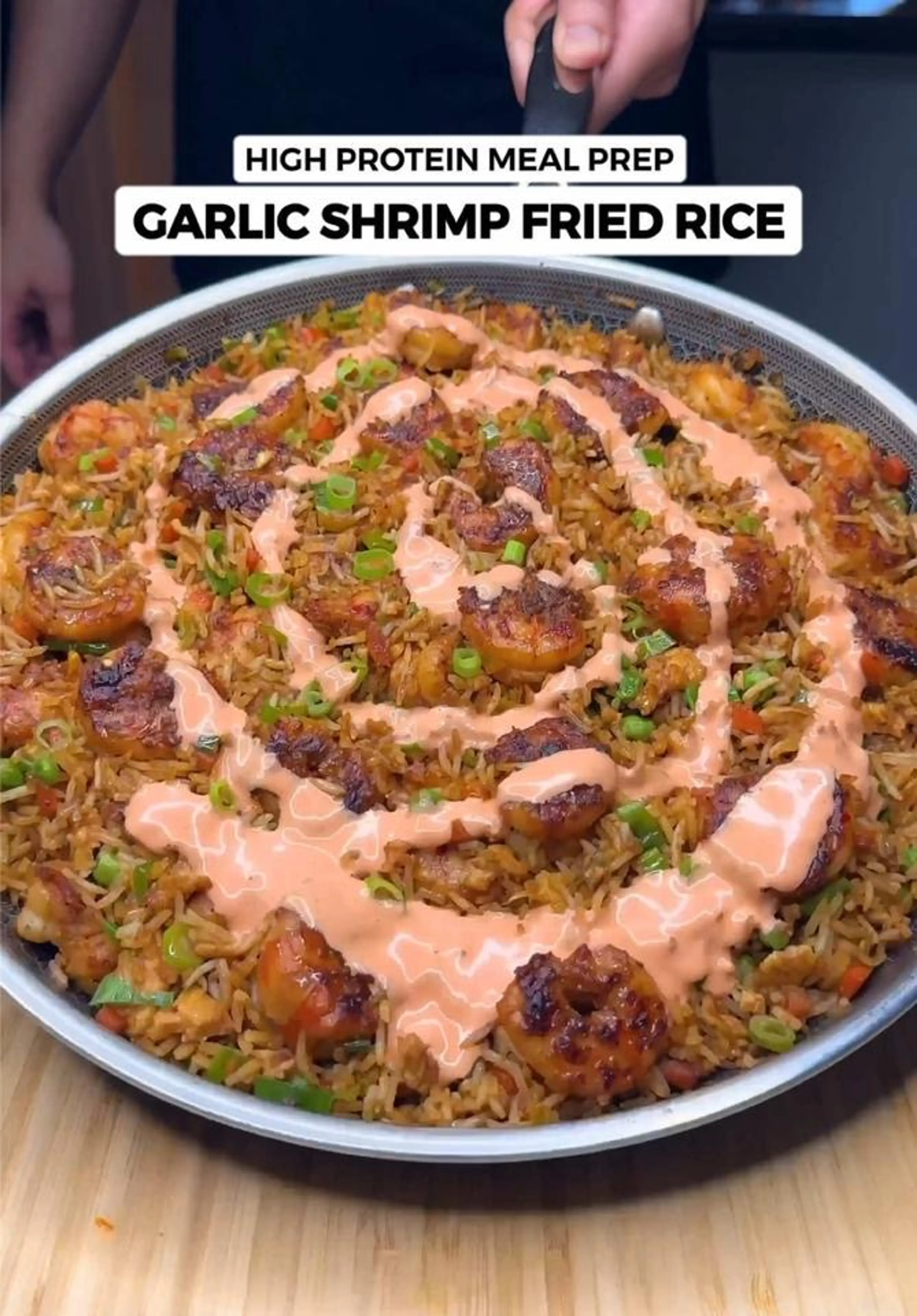 High Protein Garlic Shrimp Fried Rice