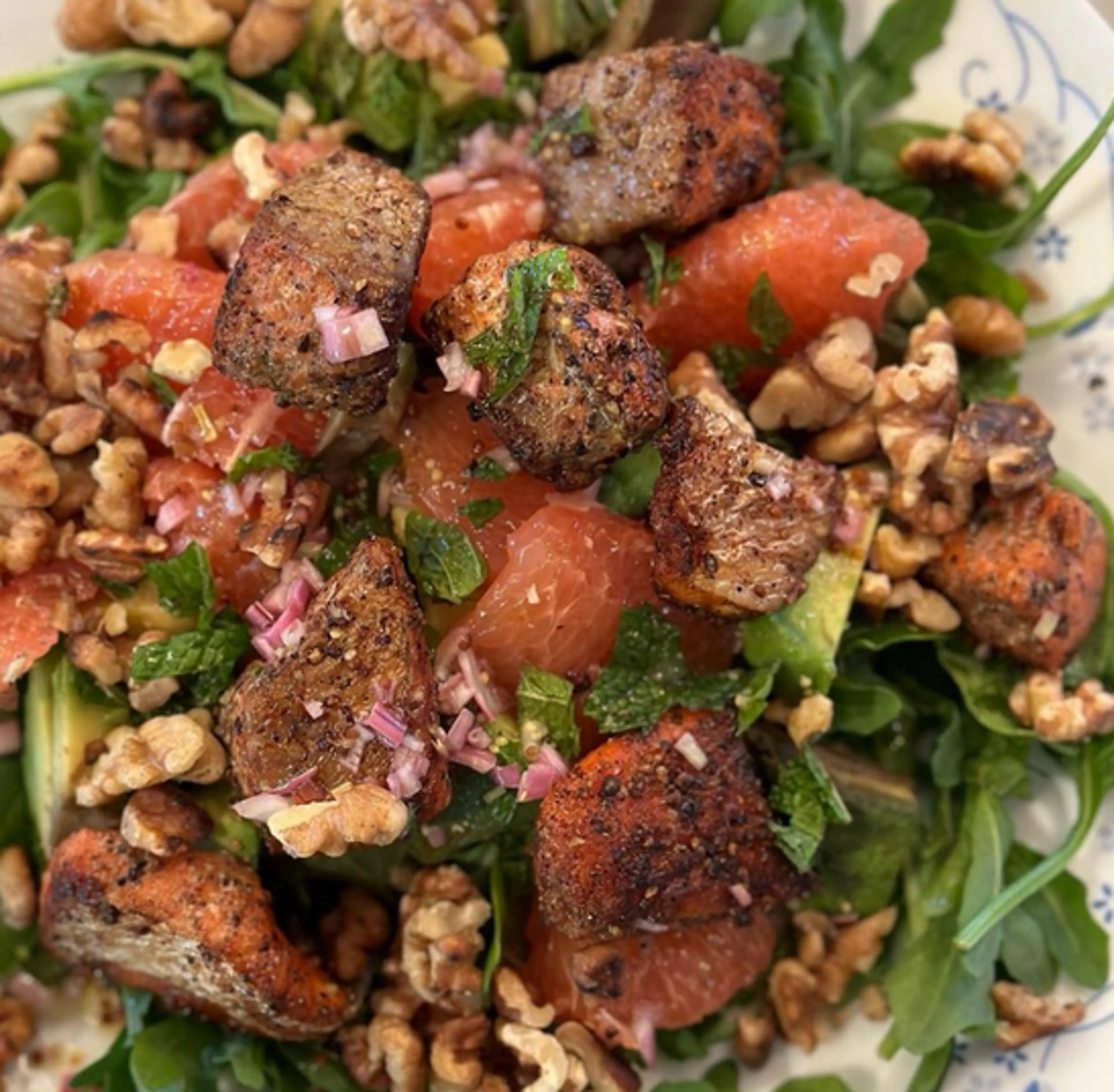 Spiced Salmon Salad with Carrot Slaw