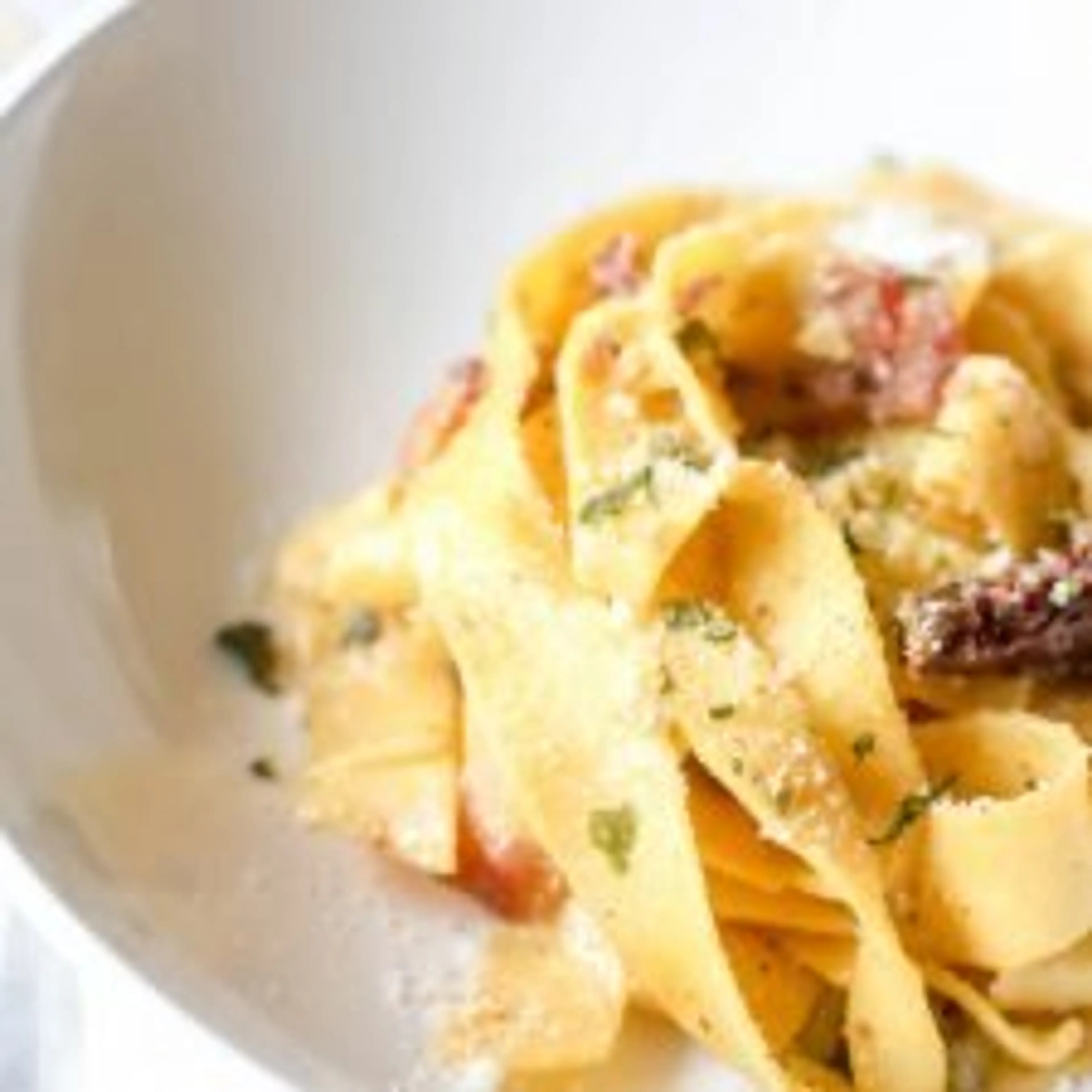 Creamy Pappardelle with Bacon and Sun-Dried Tomatoes