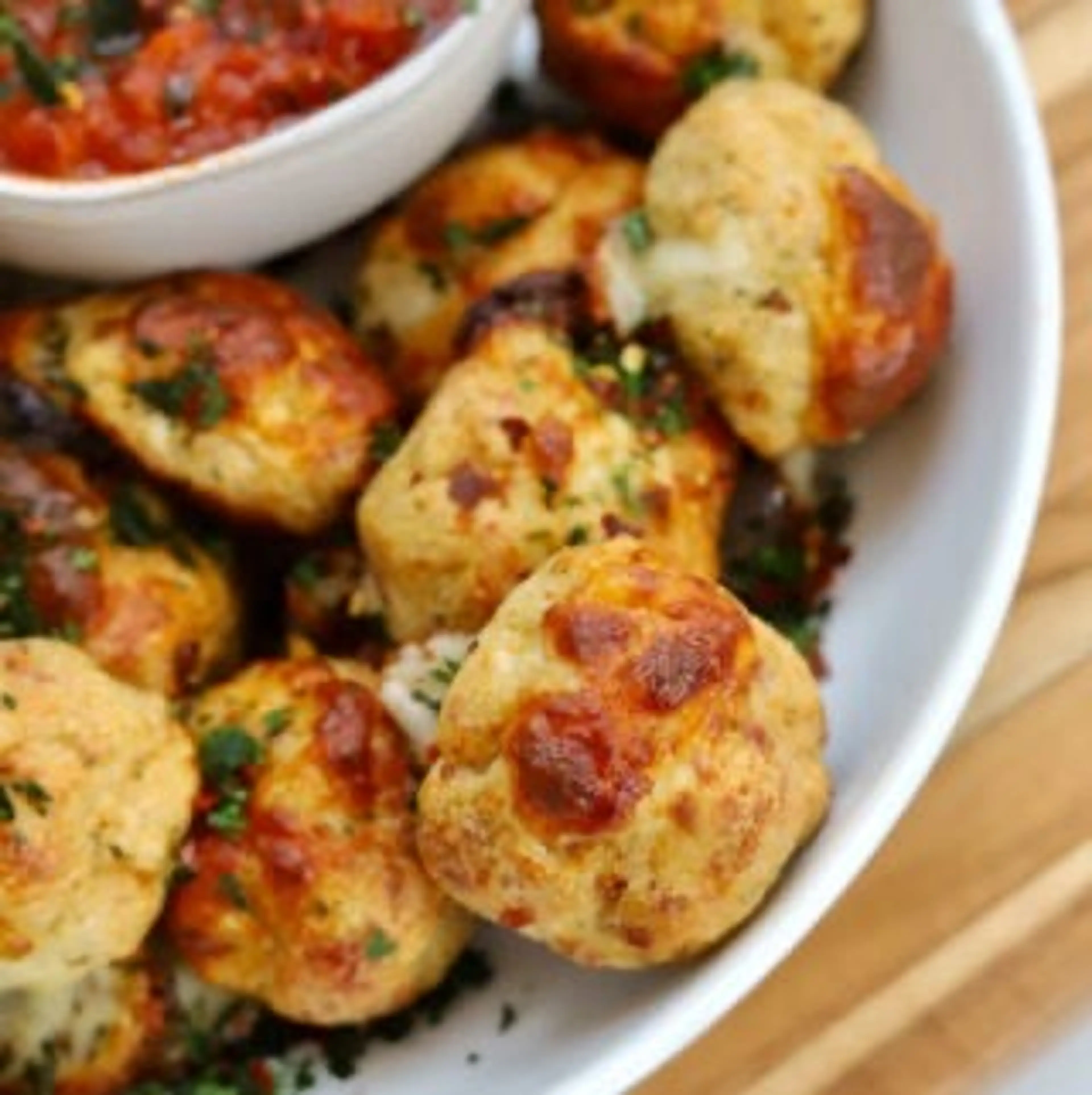 Cheese-Stuffed Pizza Ground Chicken Meatballs