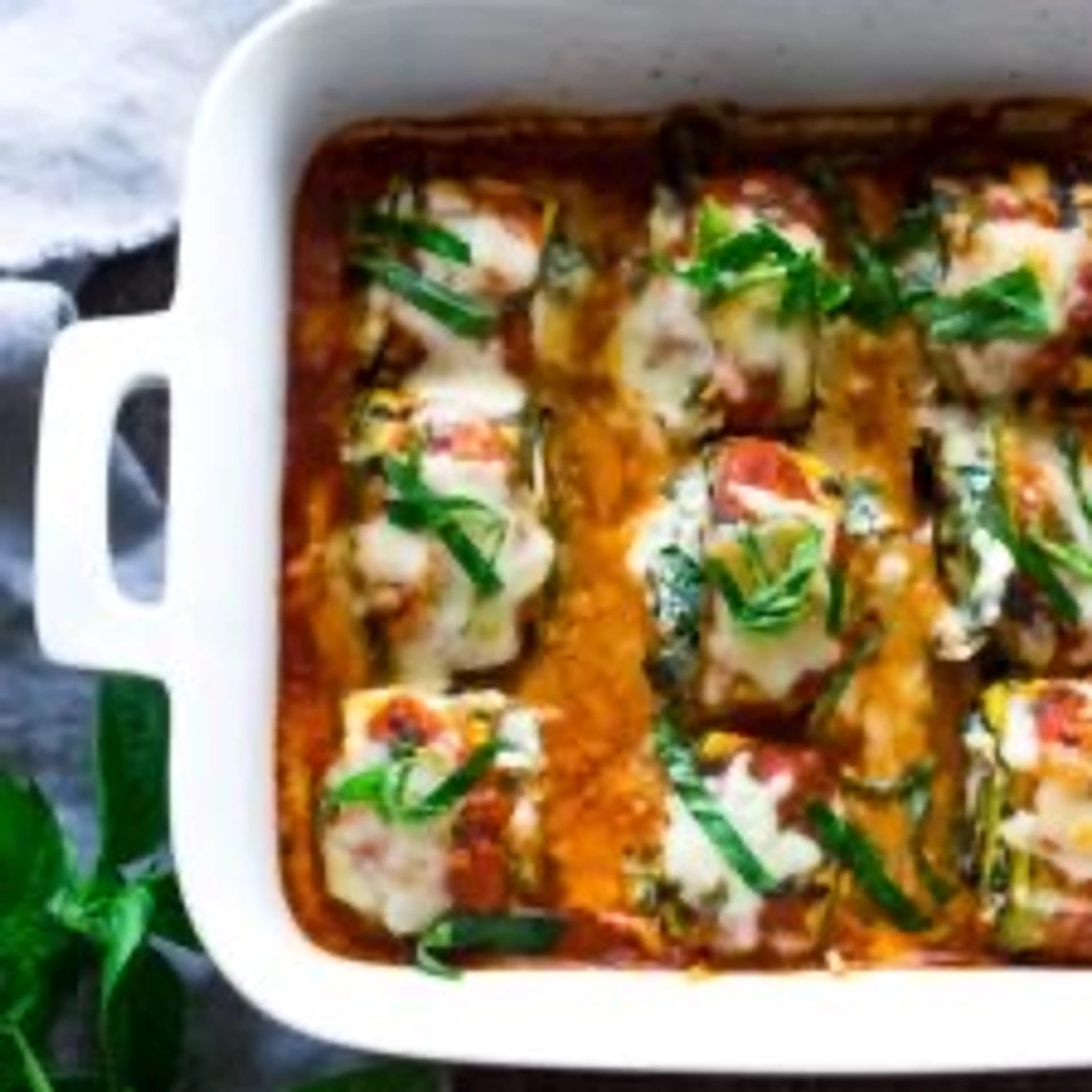 Zucchini Lasagna Roll Ups with Ricotta and Spinach