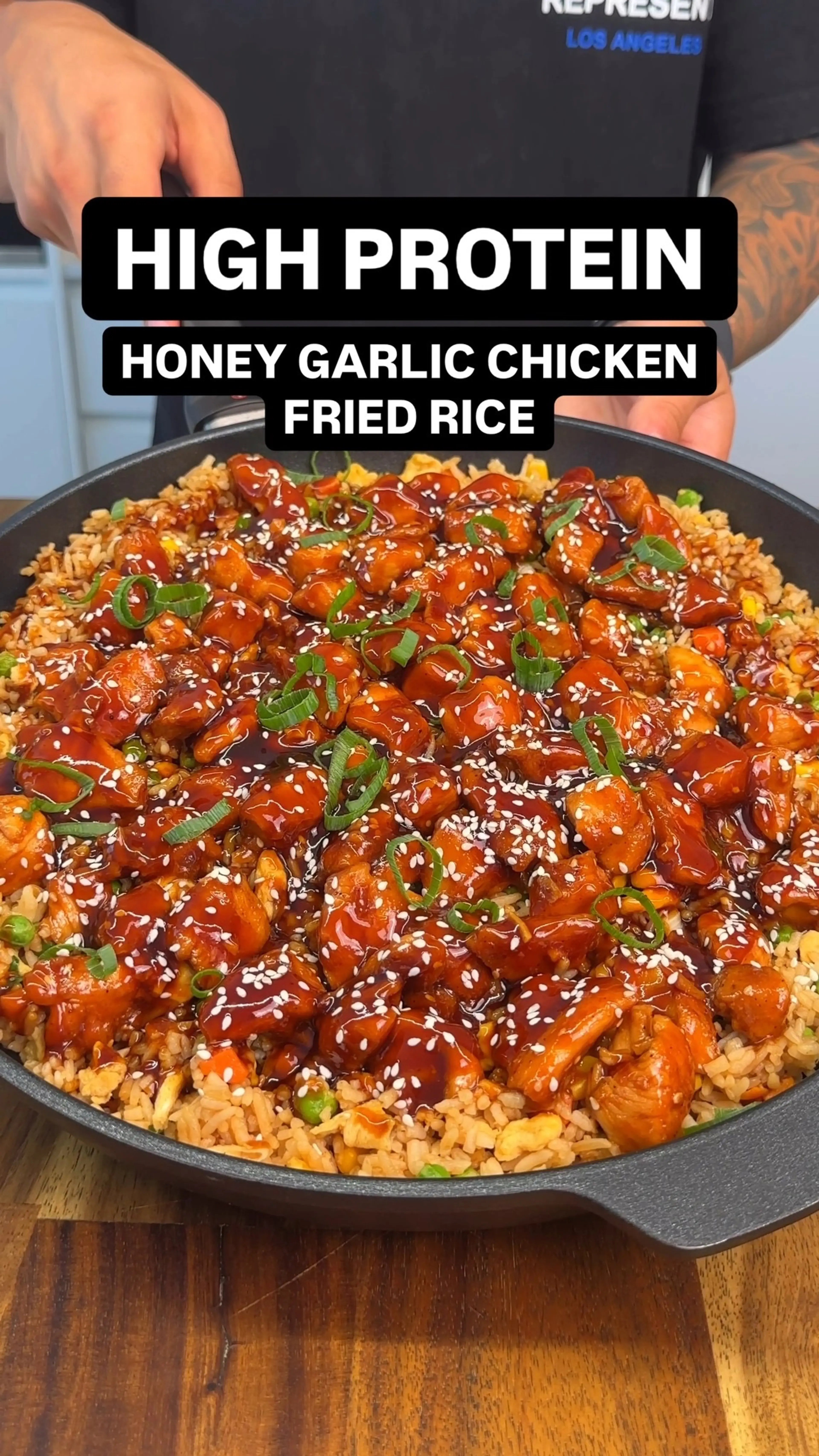 High Protein Honey Garlic Chicken Fried Rice