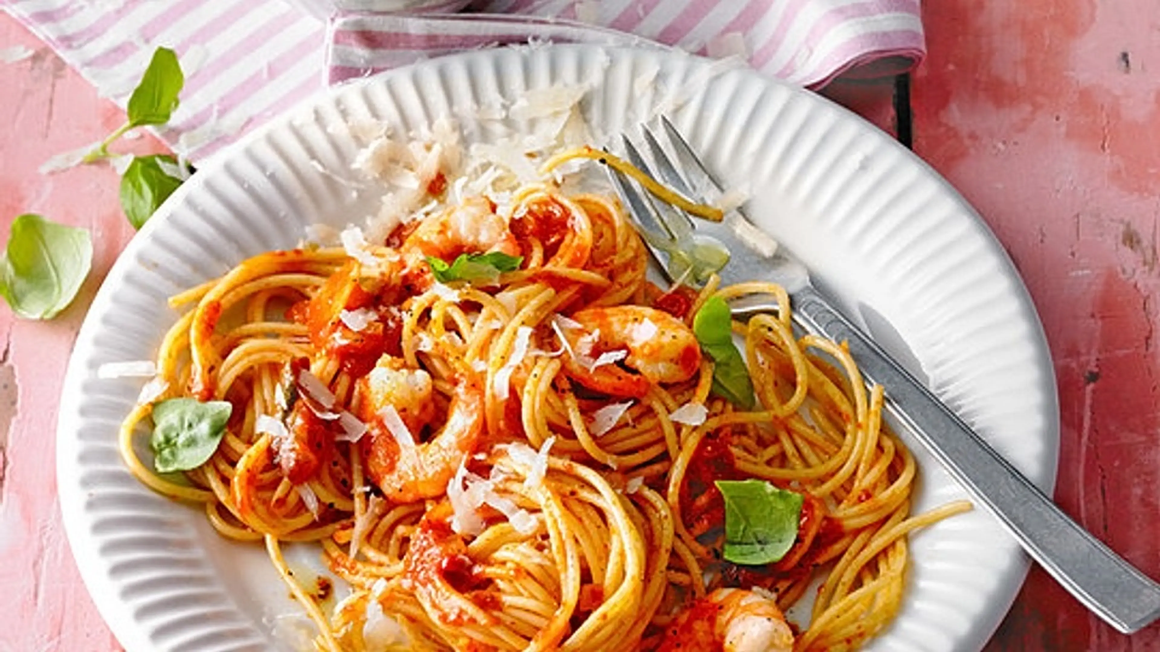 Spaghetti aglio olio e scampi