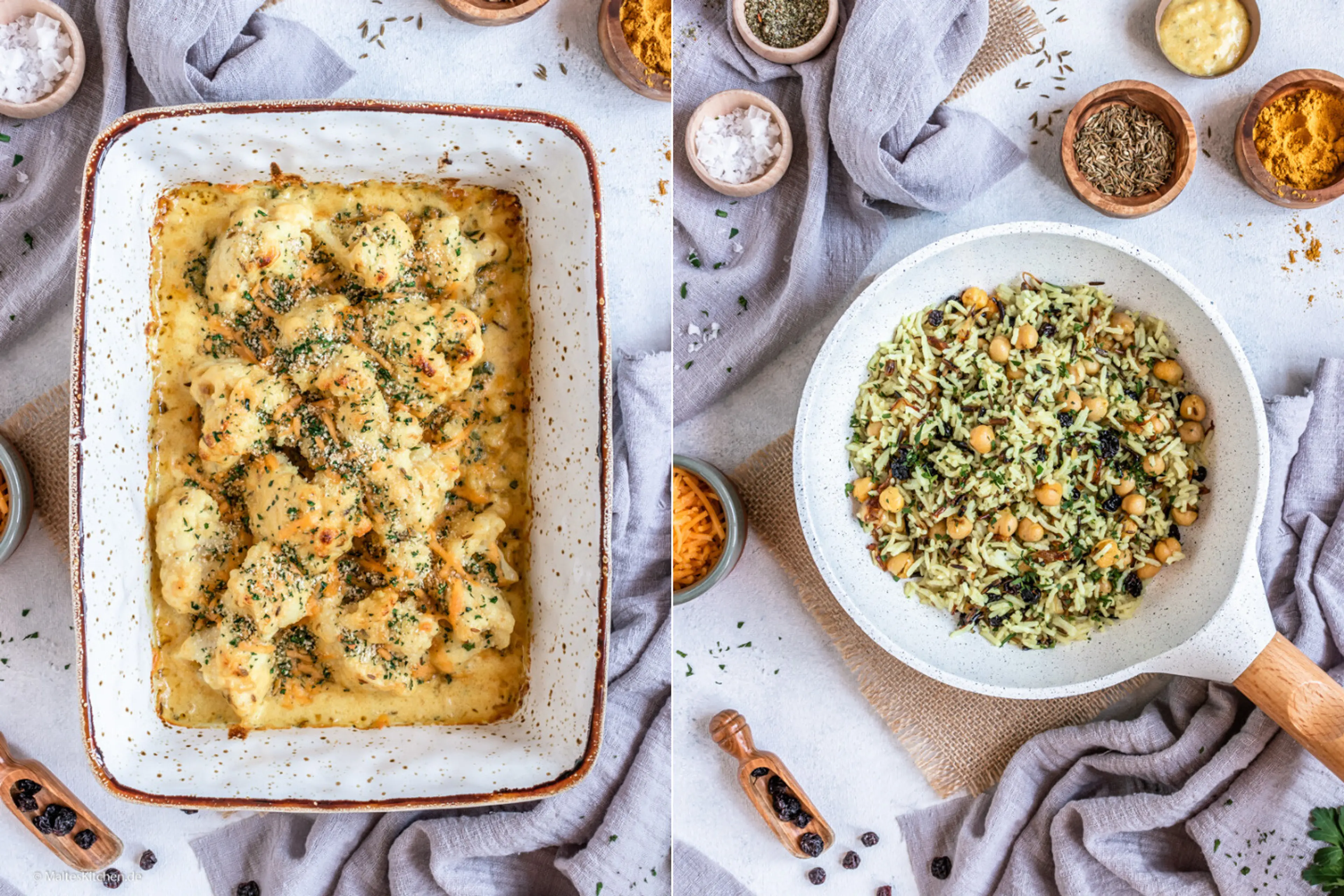 Gebackener Blumenkohl mit Käsesoße