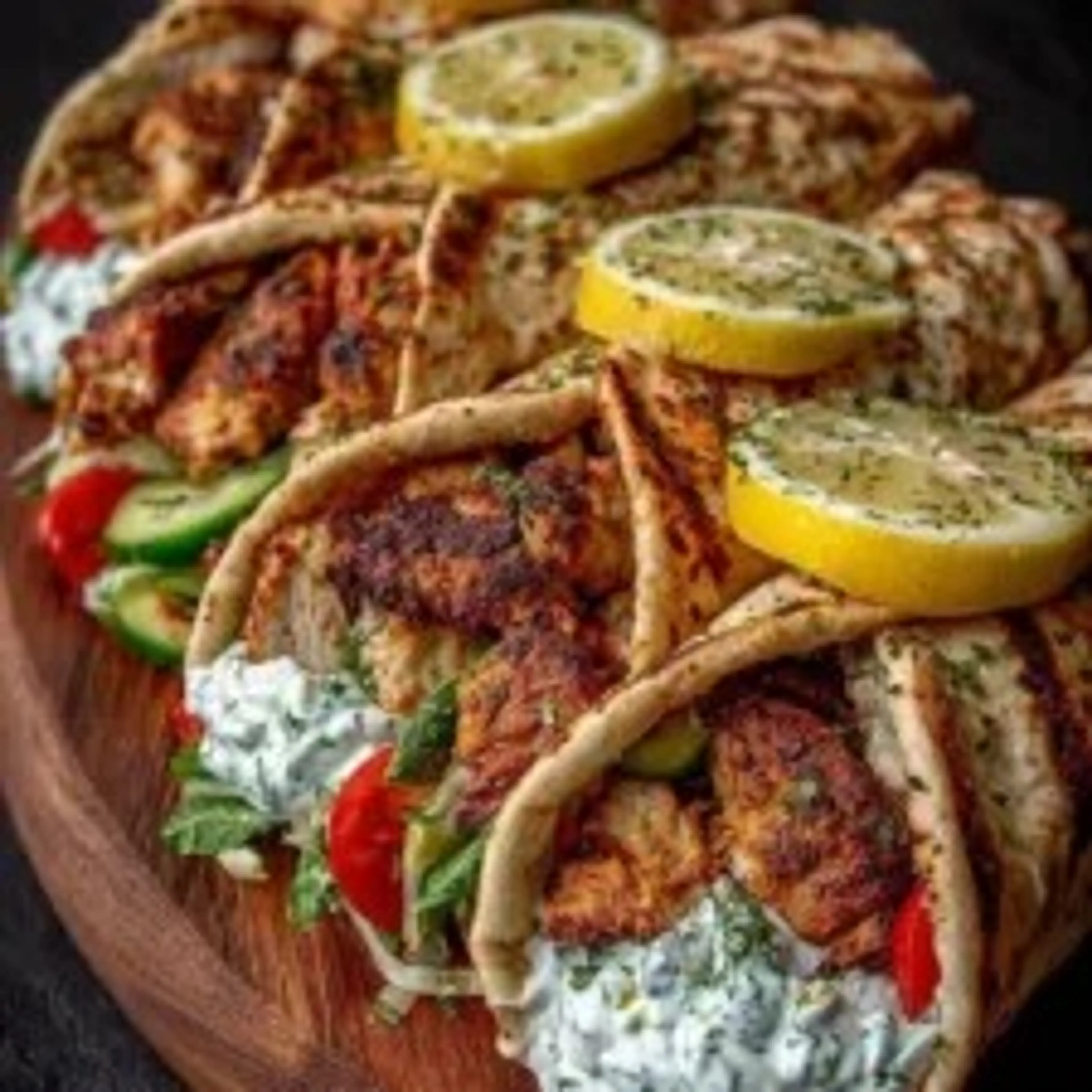 Mediterranean Lemon Chicken Pita Wraps