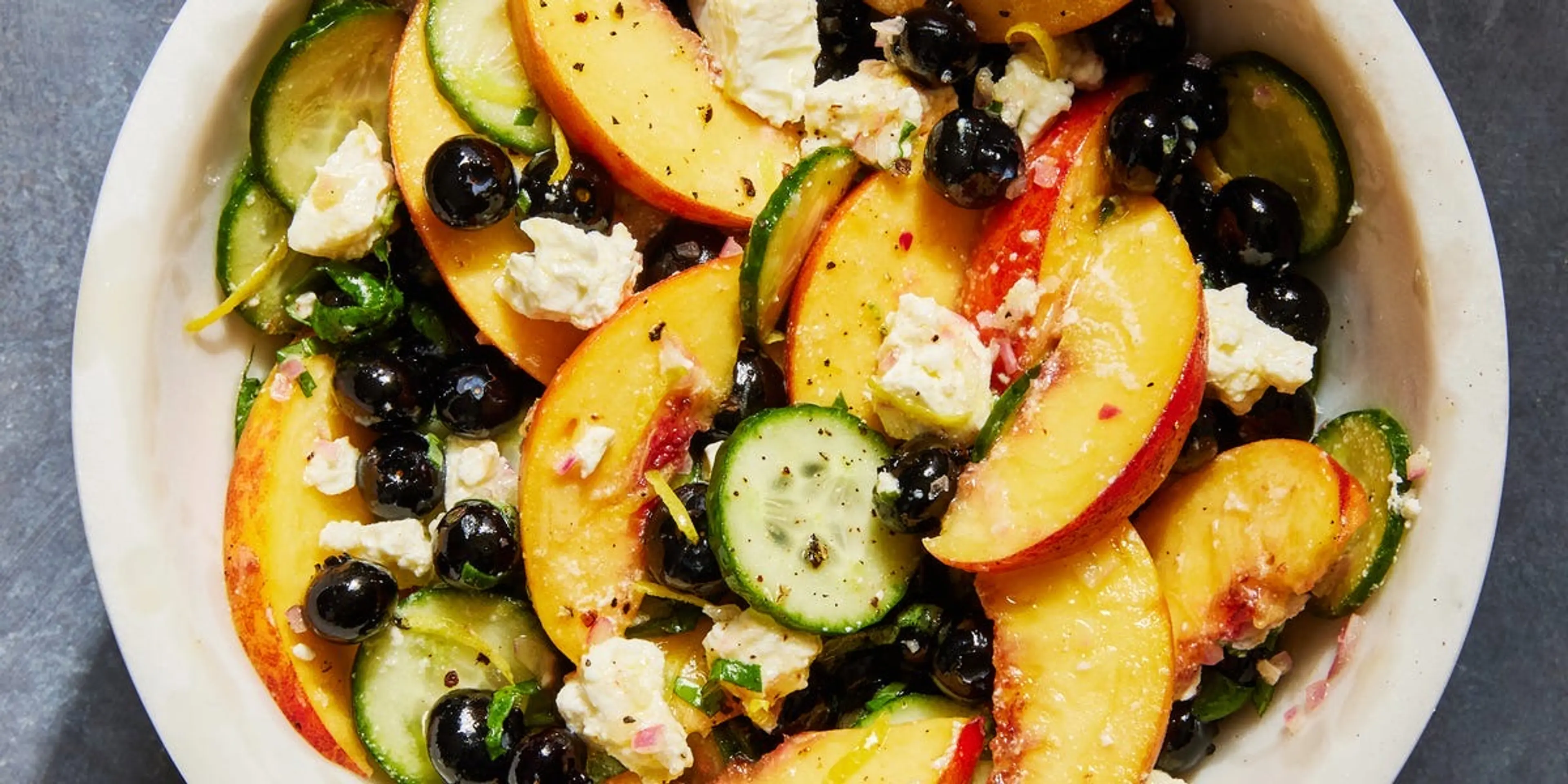 Blueberry Peach Feta Salad