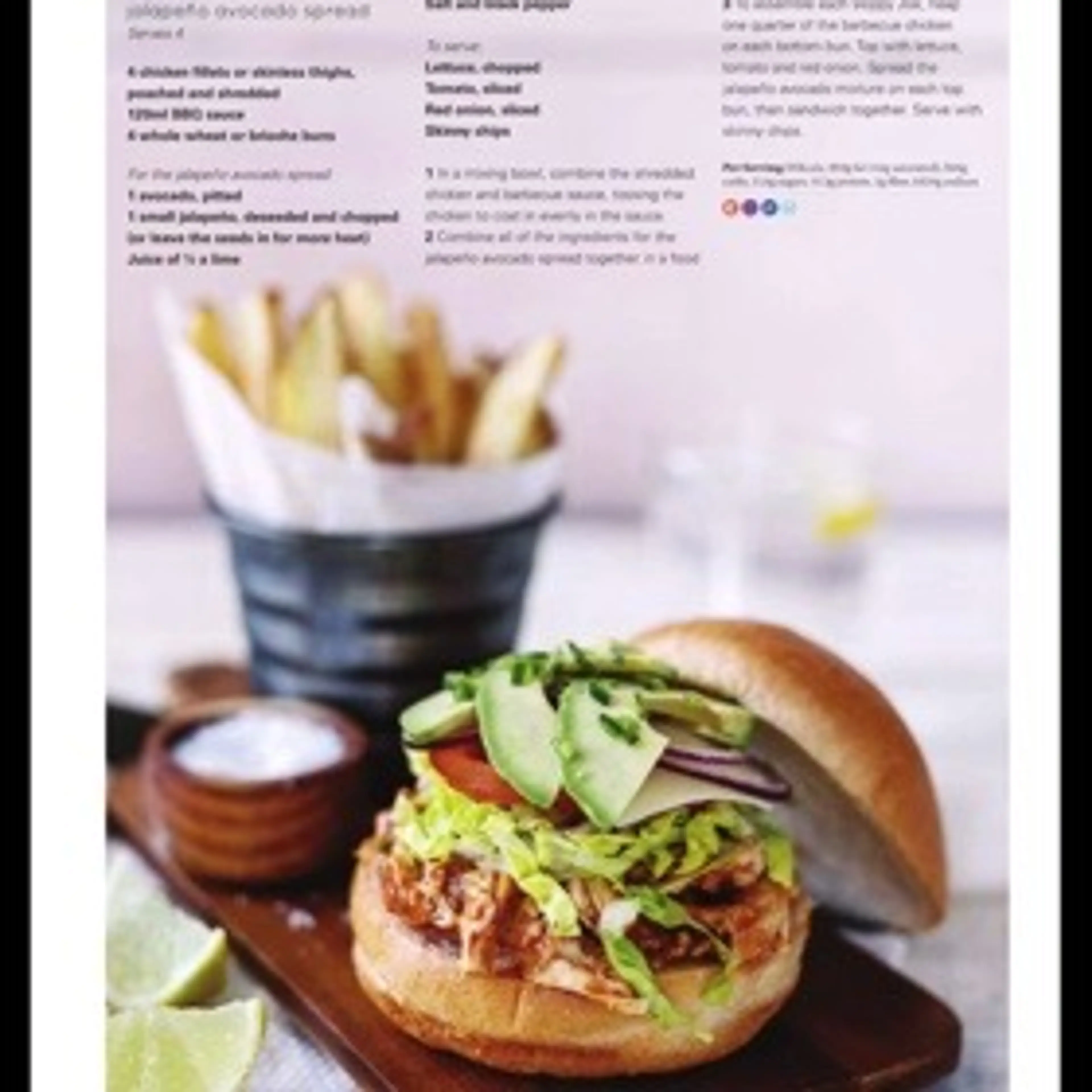 Barbecue sloppy Joes with jalapeäo avocado spread