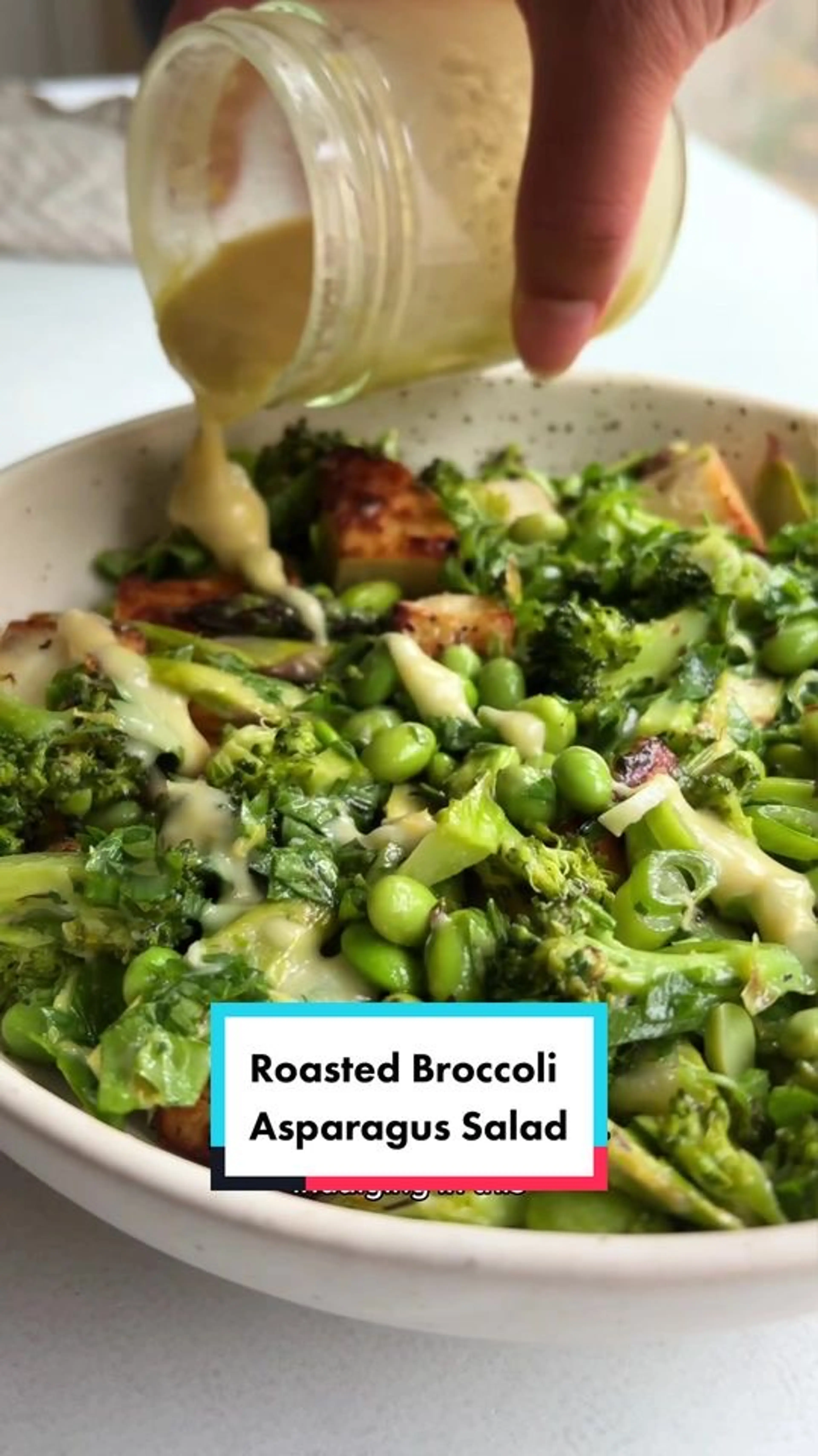 Roasted Broccoli Asparagus Salad Witha Roasted Garlic Lemon