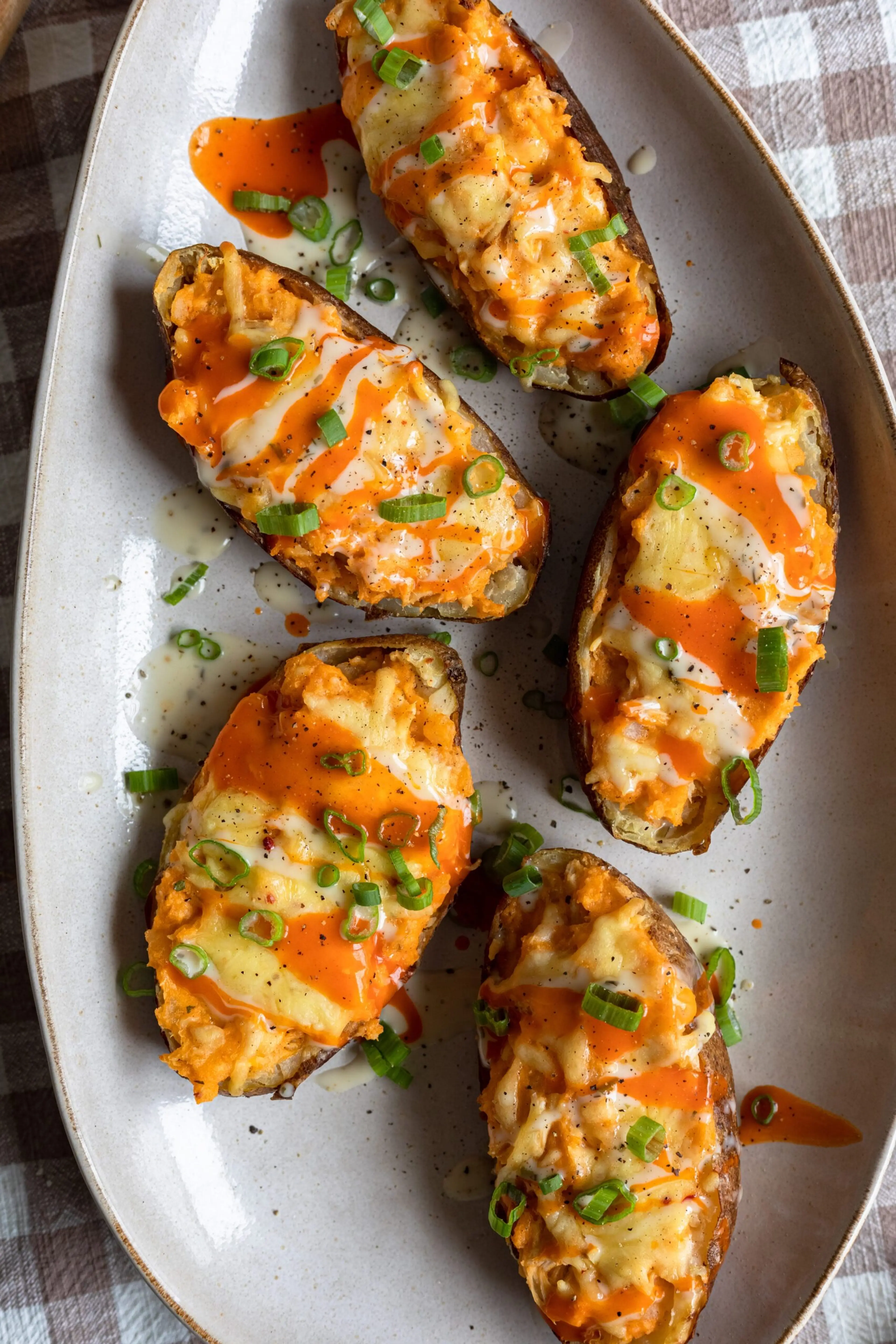 Buffalo Chicken Twice Baked Potatoes