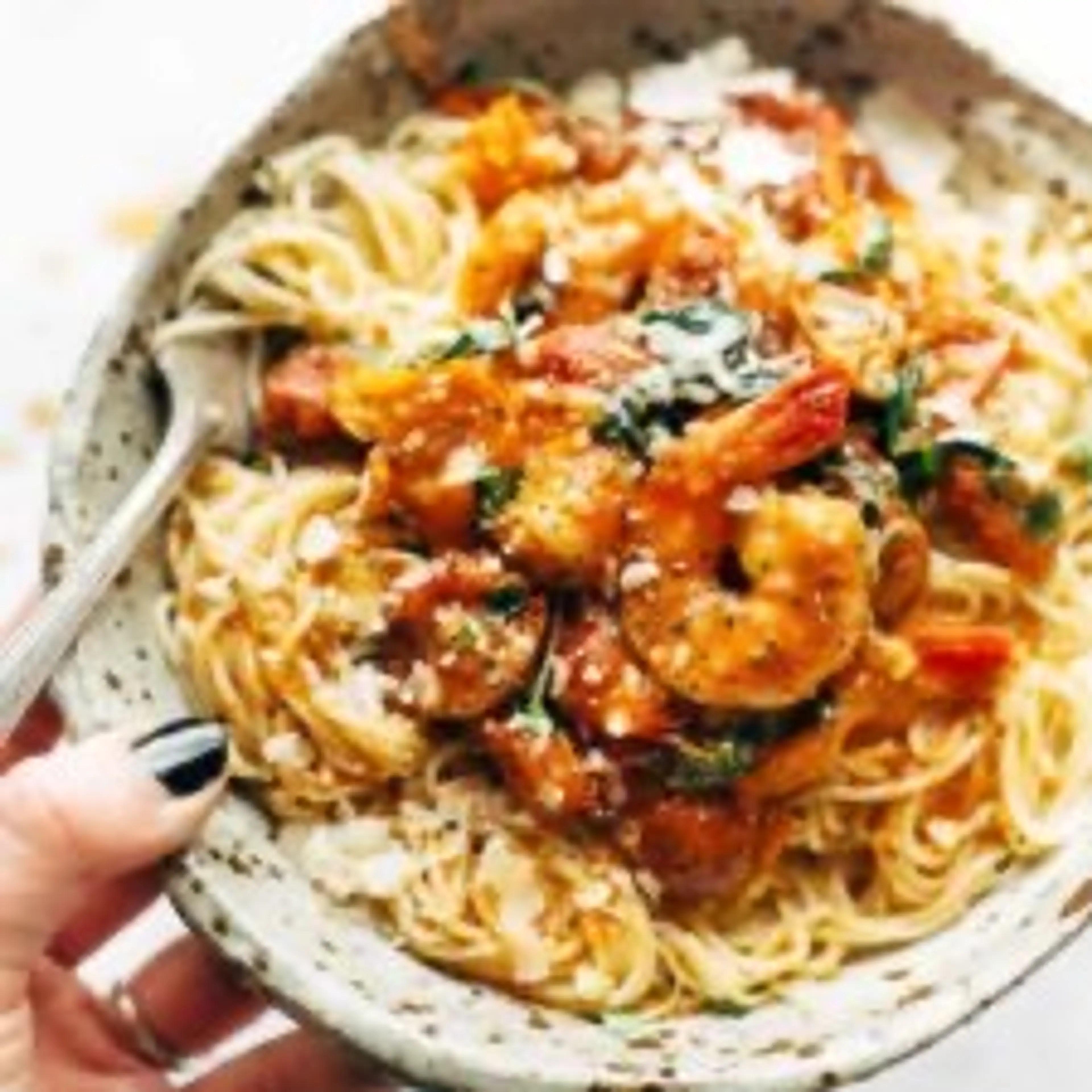 Garlic Butter Capellini Pomodoro with Shrimp