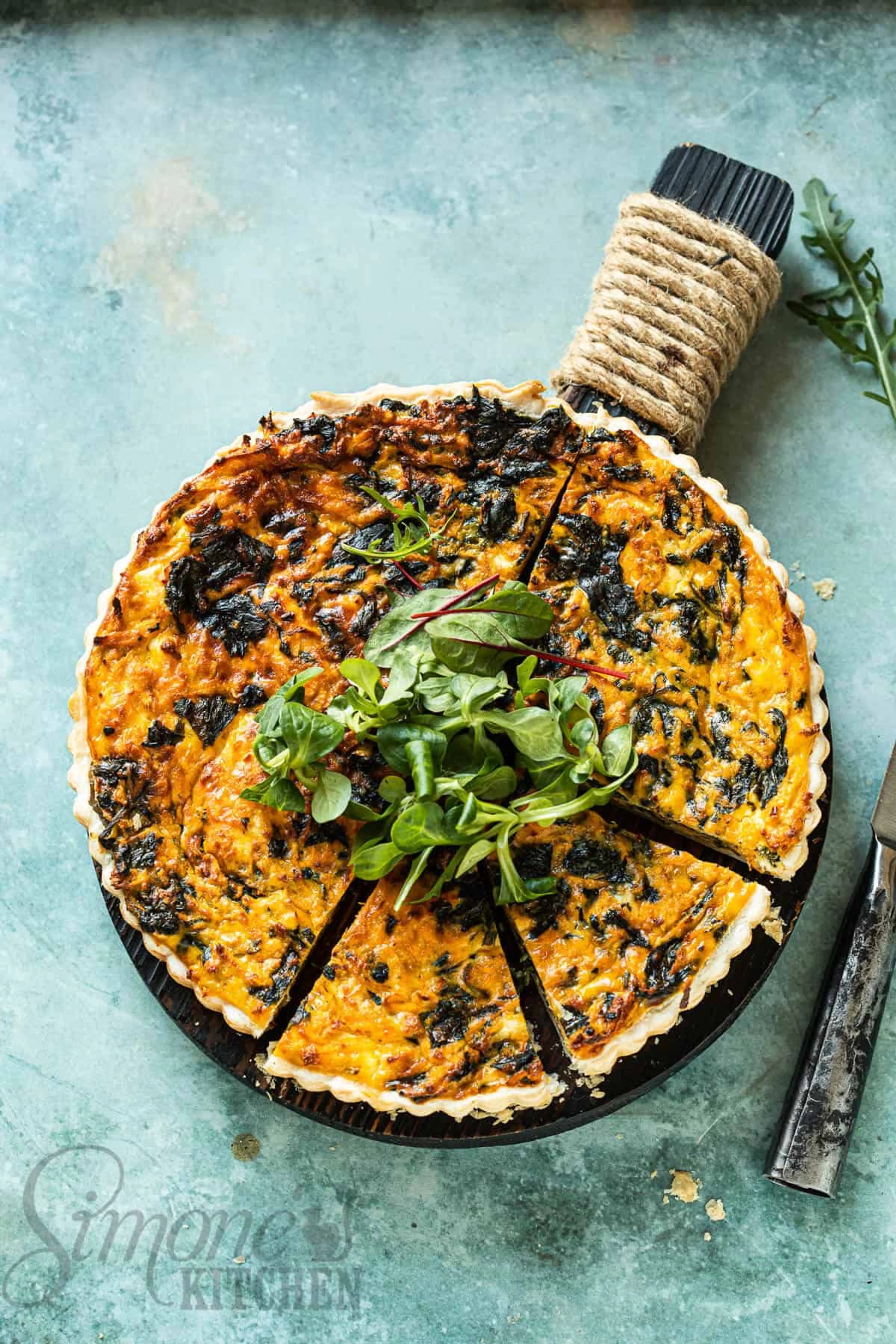 Quiche met zalm, zoete aardappel en ricotta