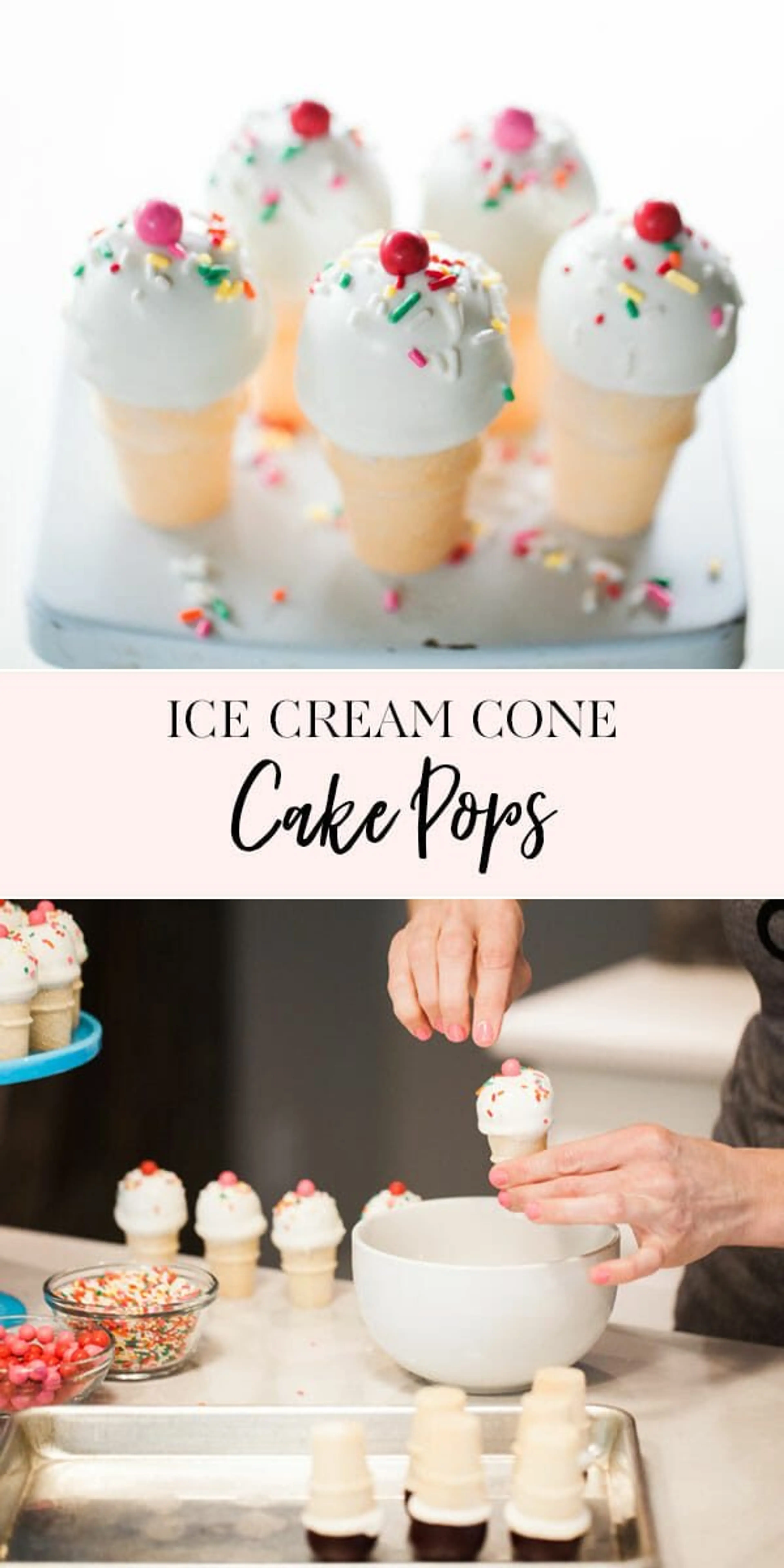 Red Velvet Ice Cream Cone Cake Pops