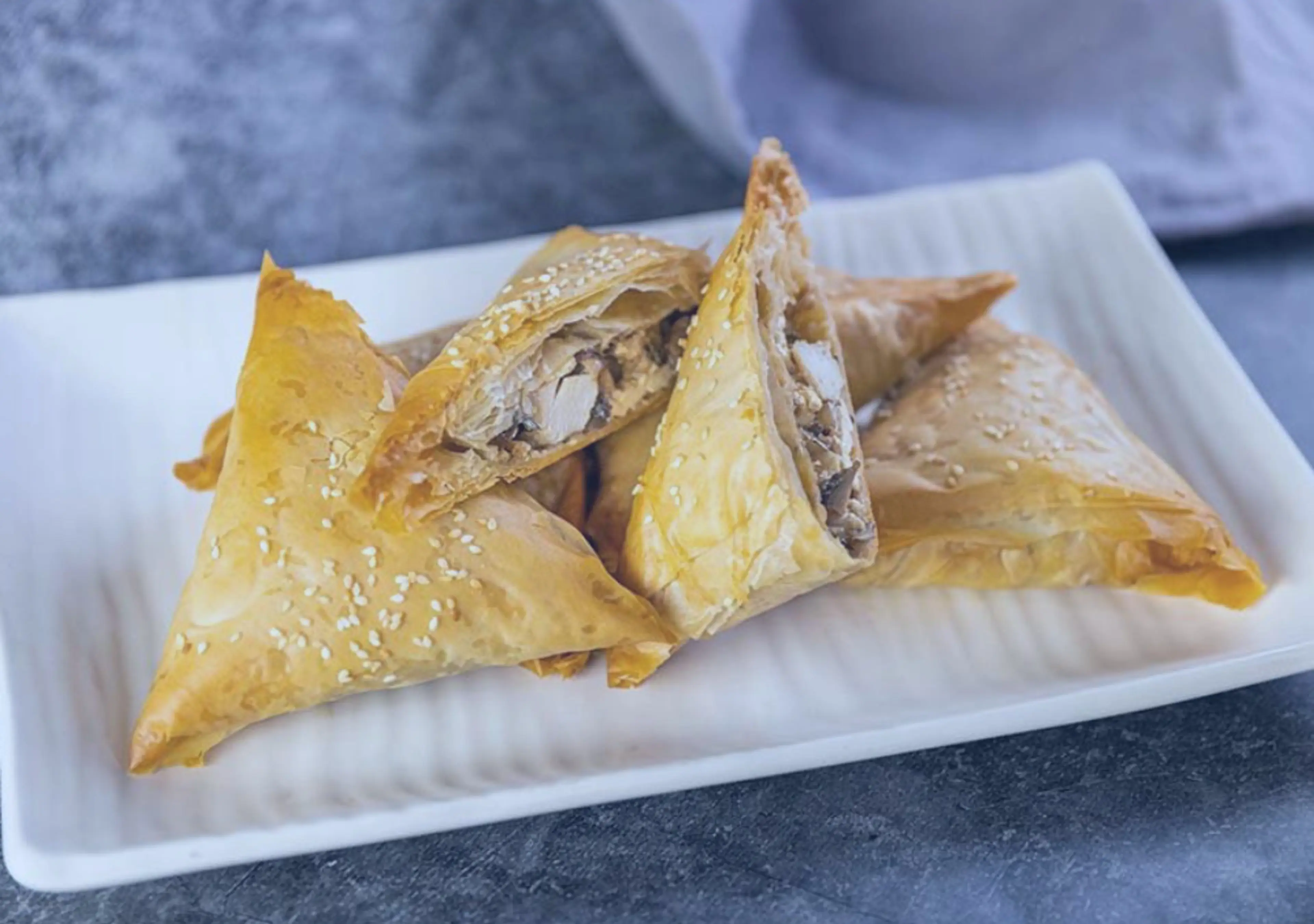 Creamy Chicken, Mushroom and Tarragon Filo Parcels