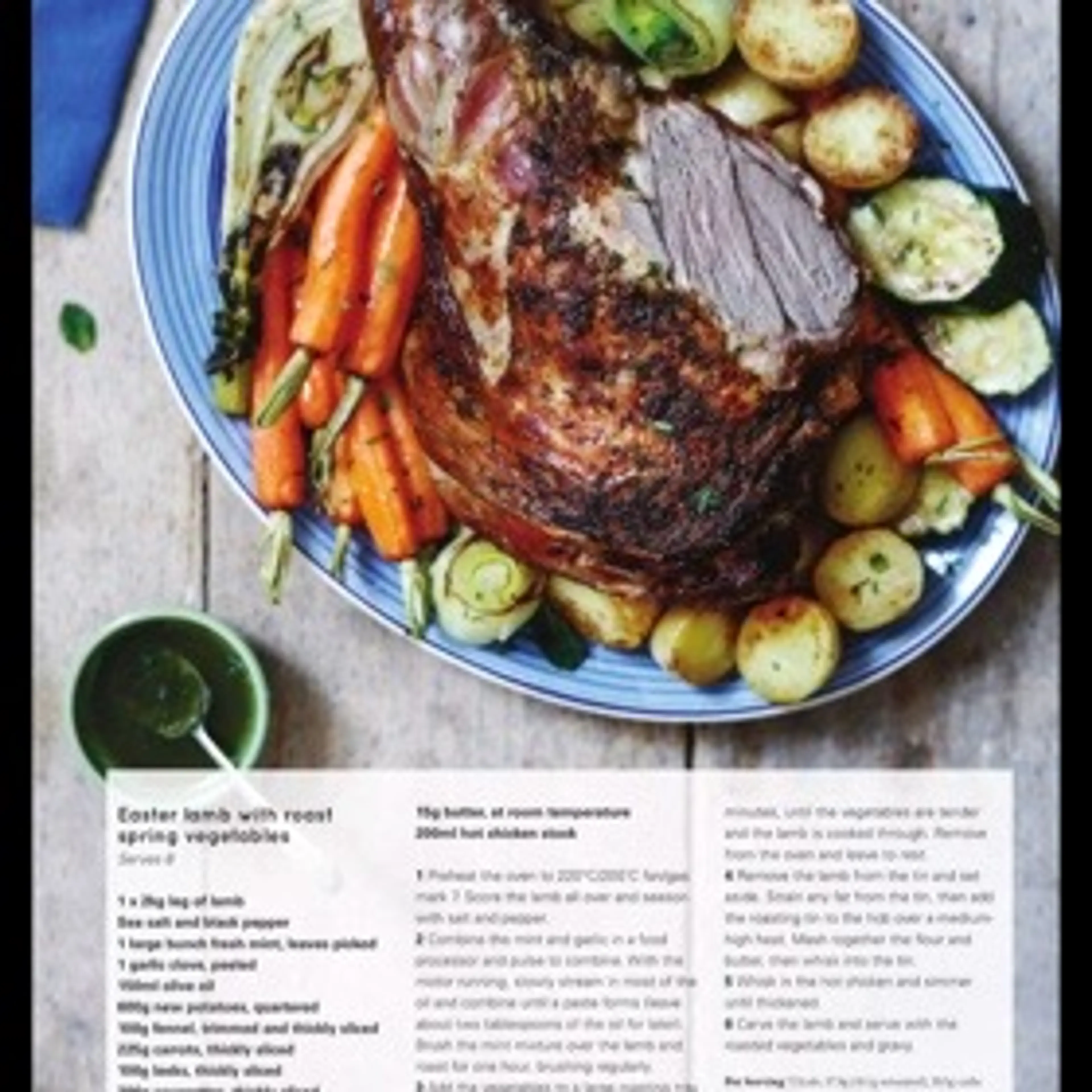 Easter lamb with roast spring vegetables